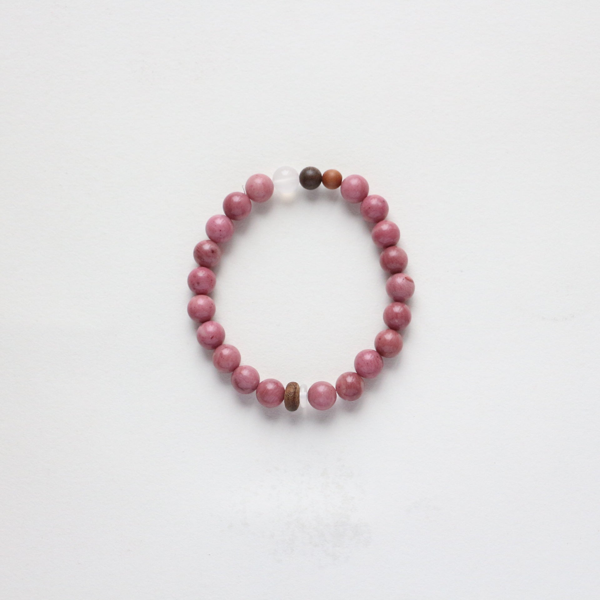 Jekira Rhodochrosite & Sandalwood Crystal Jewelry Set