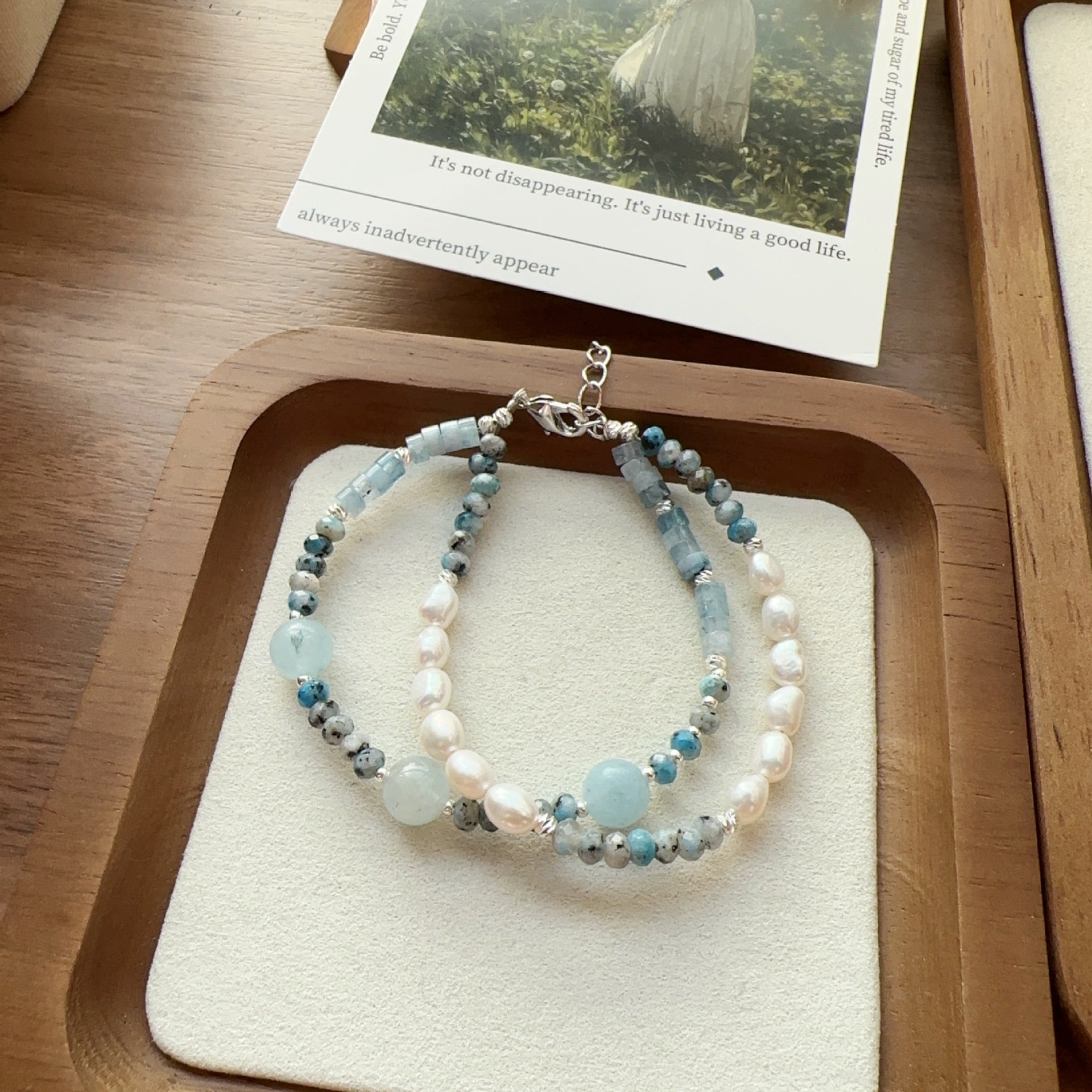 Jekira Aquamarine & Haze Blue Pearl Jewelry Set