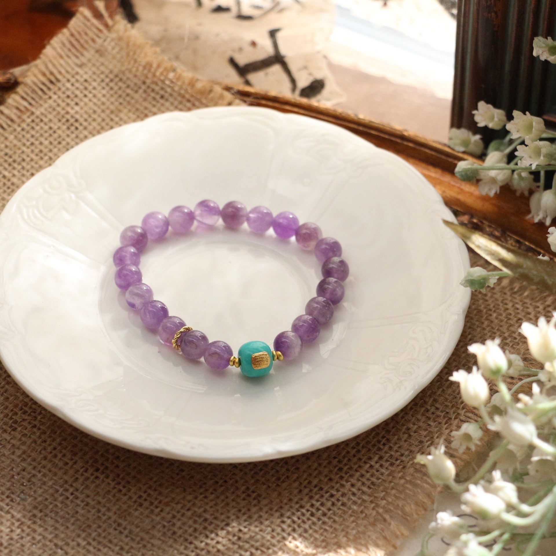 JEKIRA Amethyst & Turquoise Balancing Bracelet