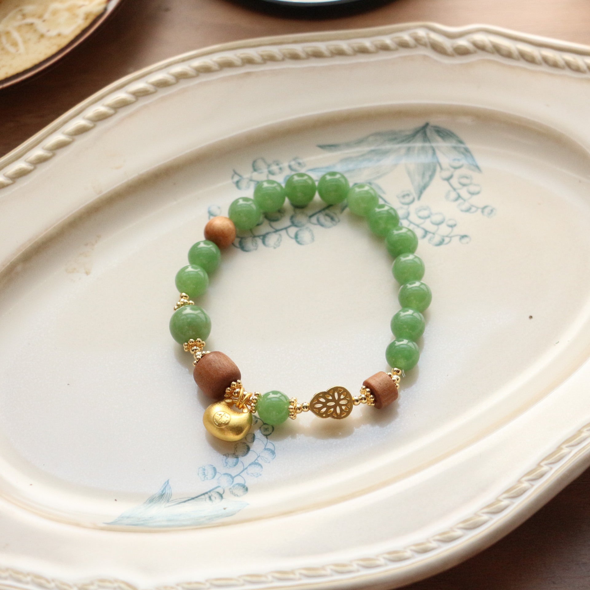 JEKIRA Chrysoprase Wood Gourd Bracelet