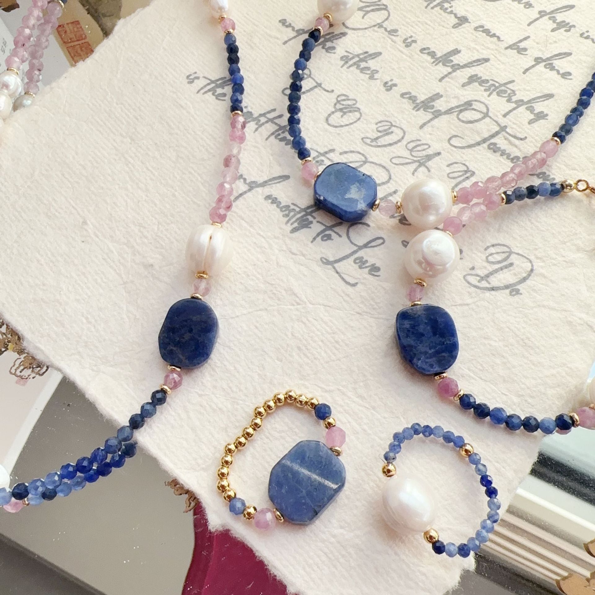 Jekira Kyanite & Rose Quartz Jewelry Set