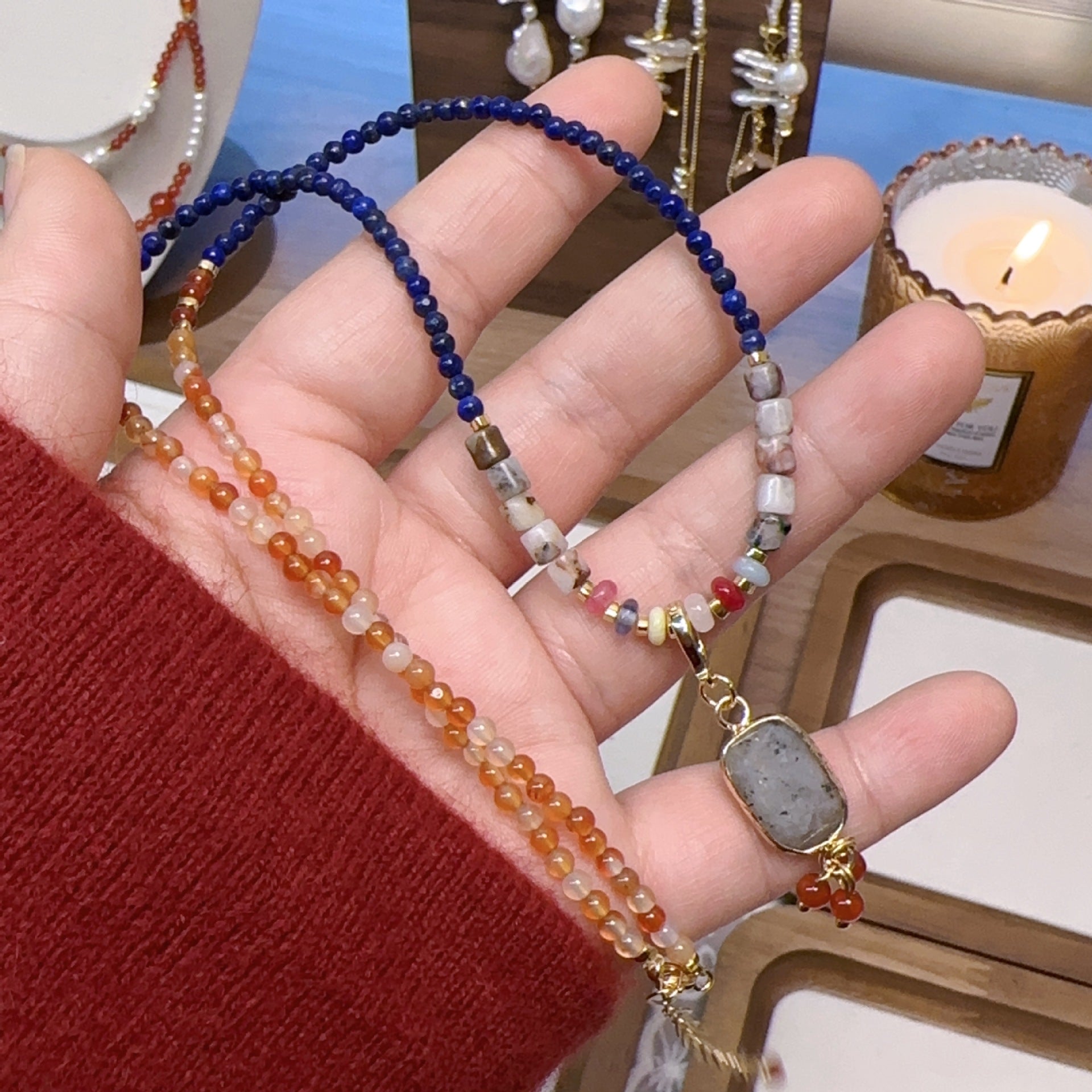 Jekira Lapis Lazuli & Agate Jewelry Set