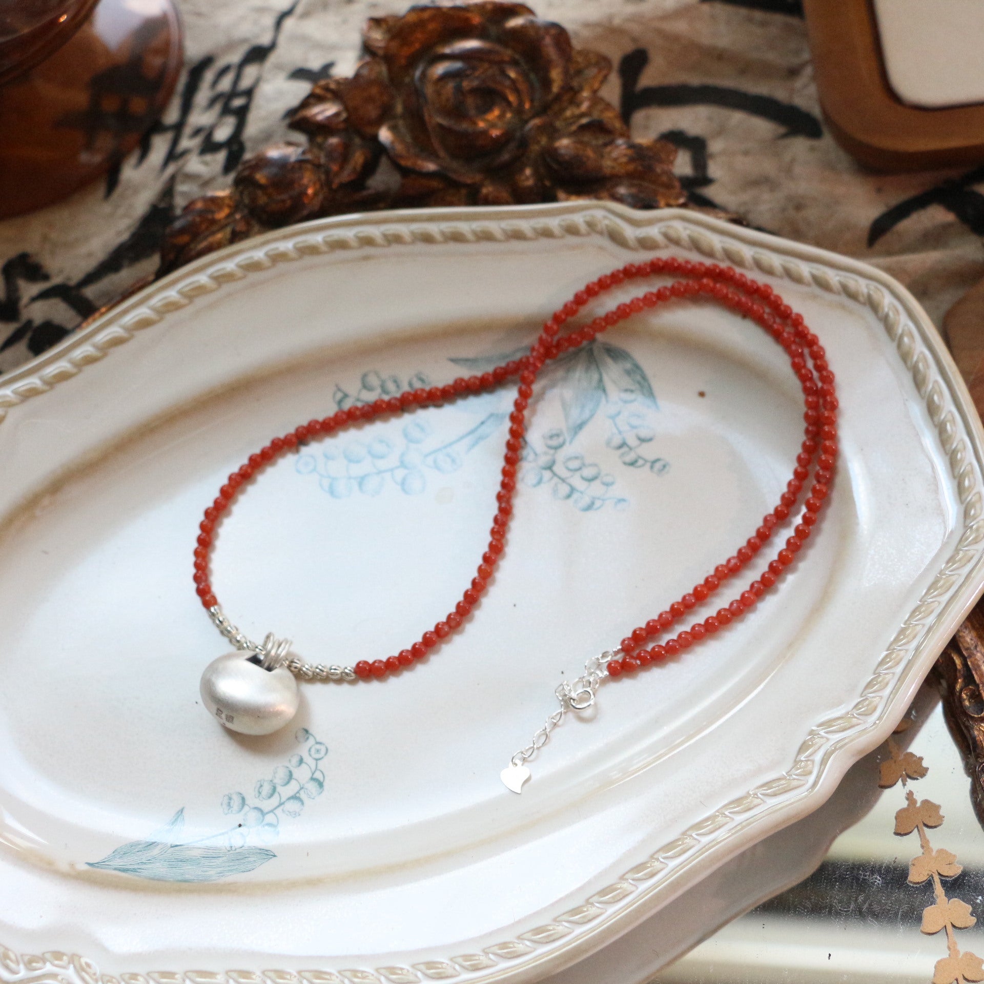 Jekira Nanhong Bead & 999 Pure Silver Necklace Set