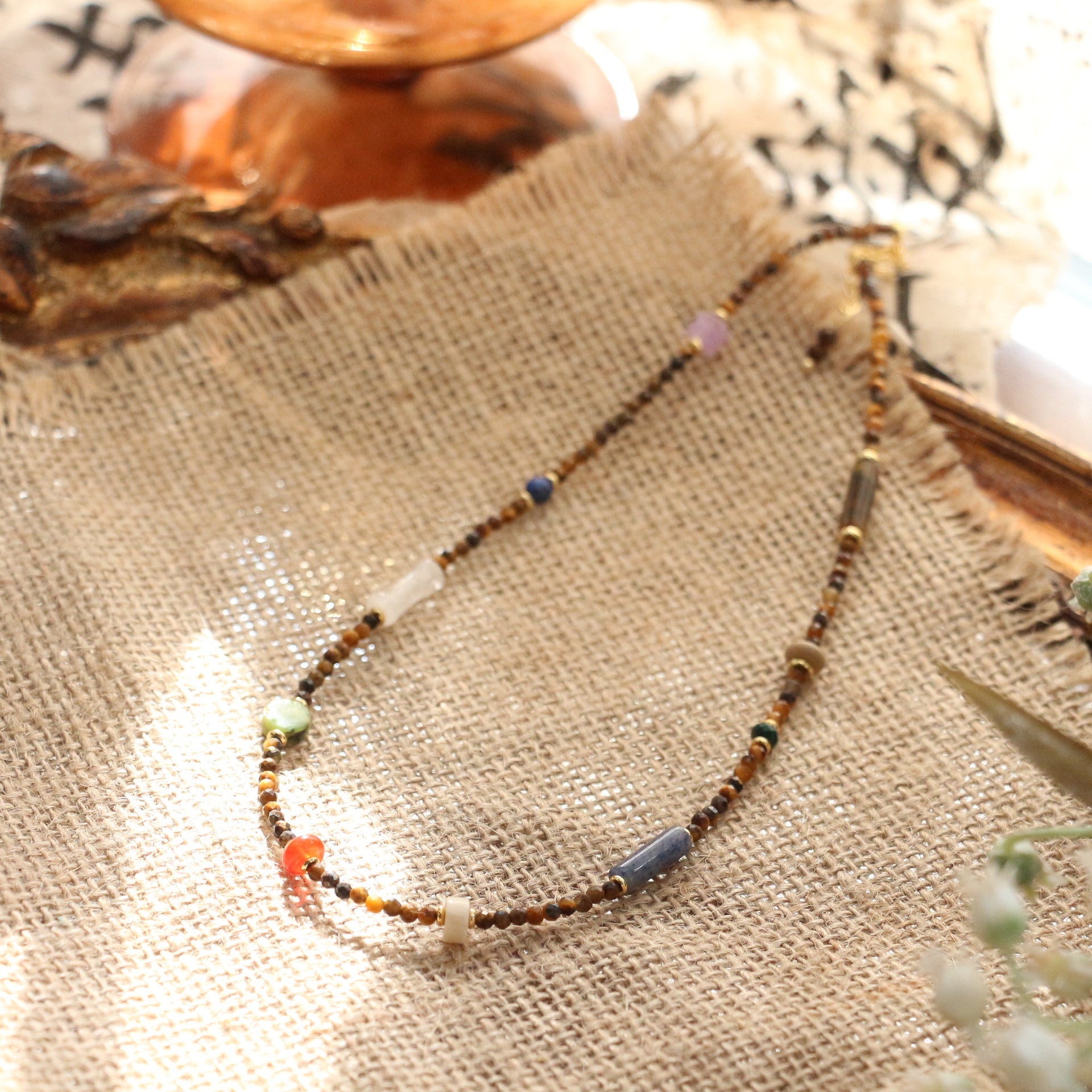 Jekira Tiger’s Eye & Agate Couple’s Necklace Se