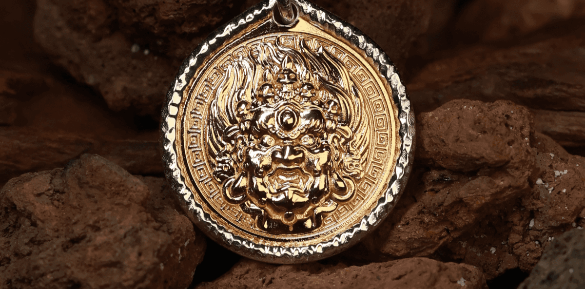 Black/Yellow Jambhala S999 Silver Pendant Necklace