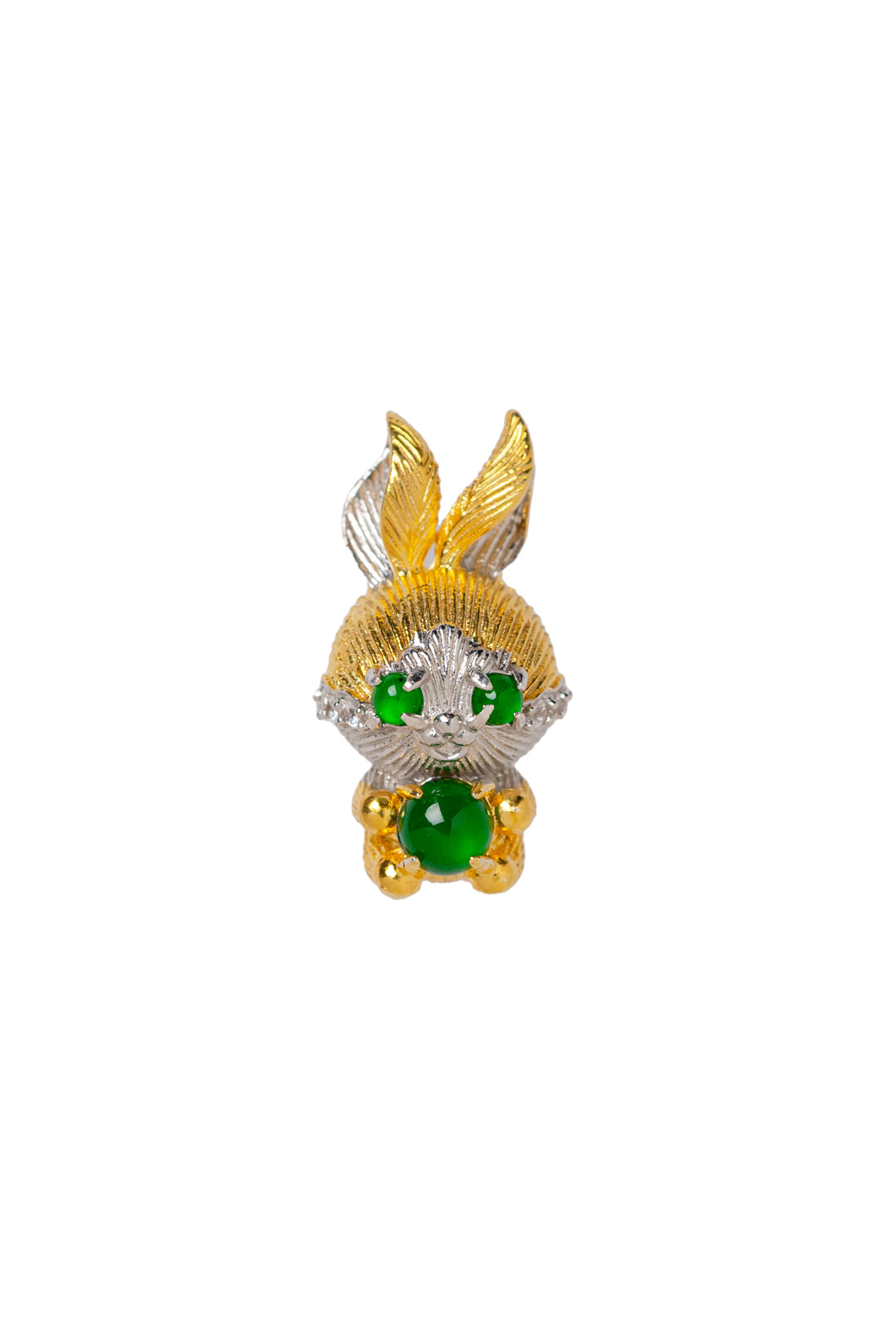 925 Silver Rabbit Pendant Natural Jade