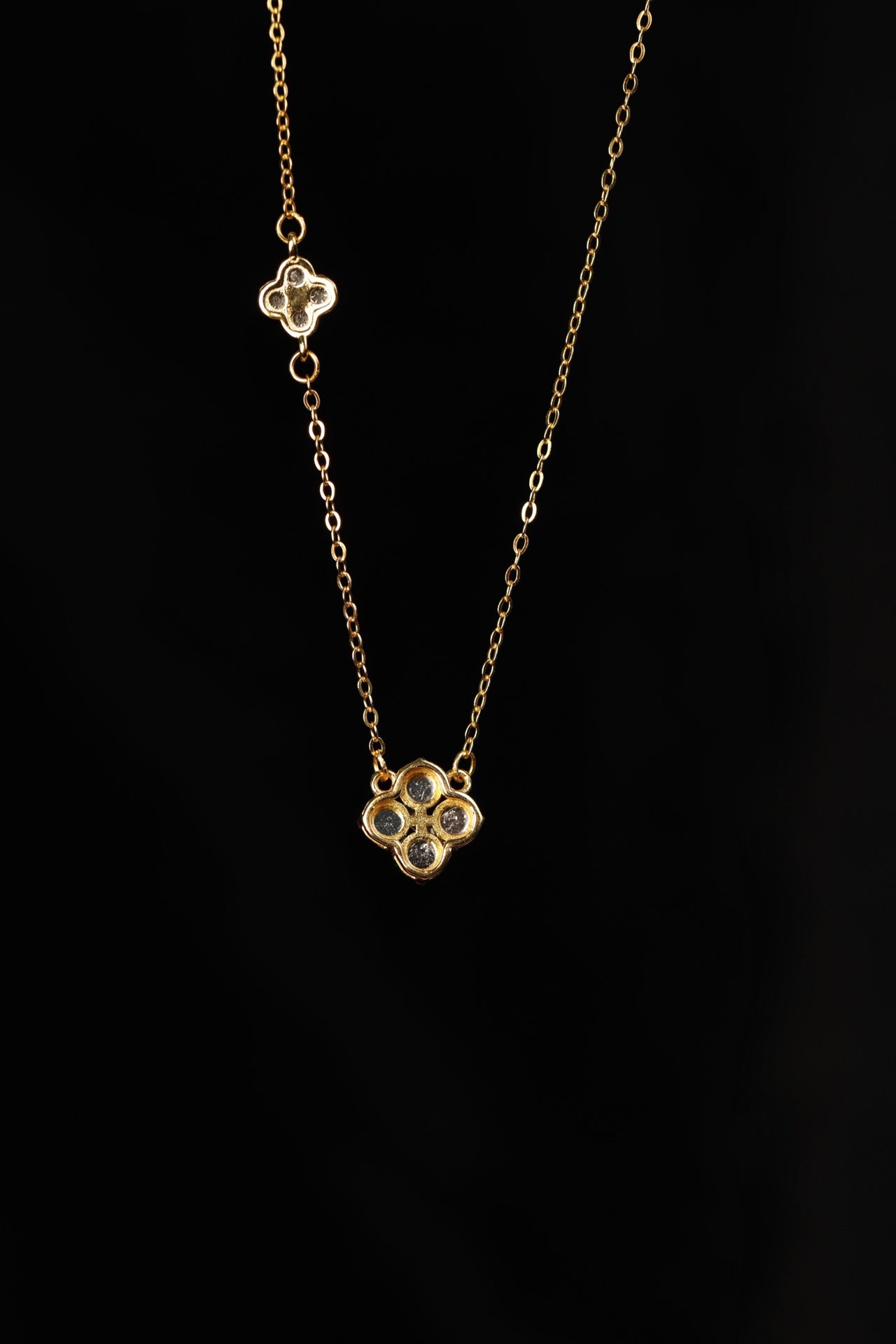 Lucky Clover Jade Necklace in Gold | Jekira