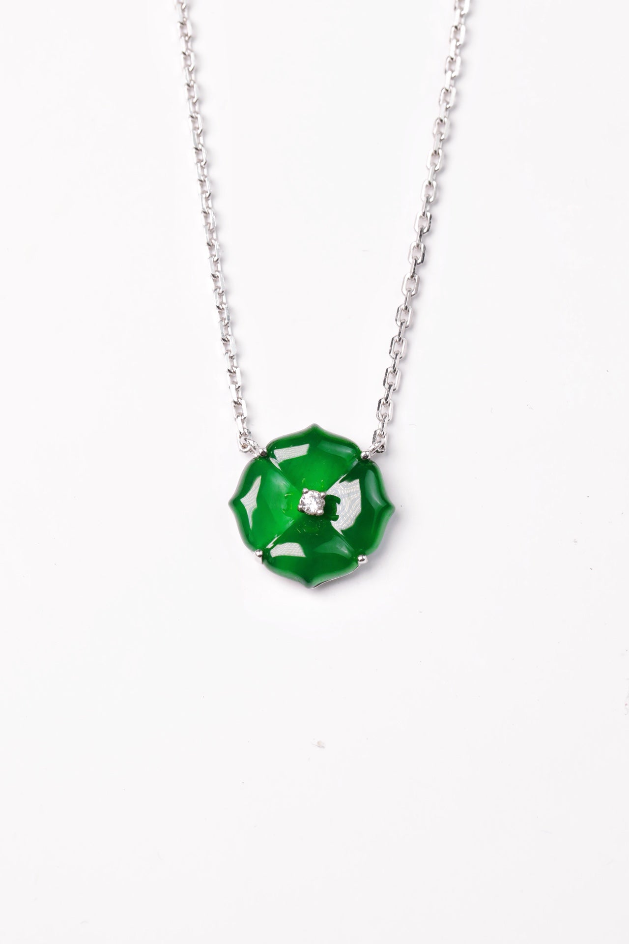 Green Jade Four-Leaf Necklace | Jekira