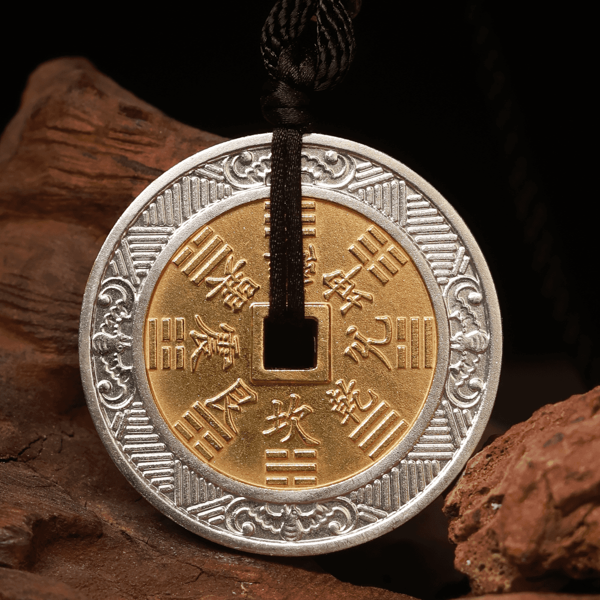 Chinese Mountain Spirit Coin S999 Silver Pendant