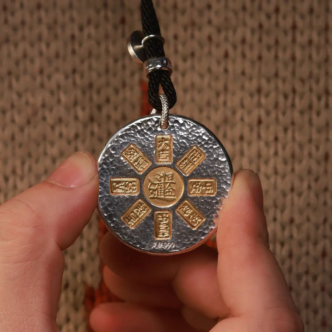 10-Sided gold Yellow Jambhala 999 Gold-Gilded Pendant