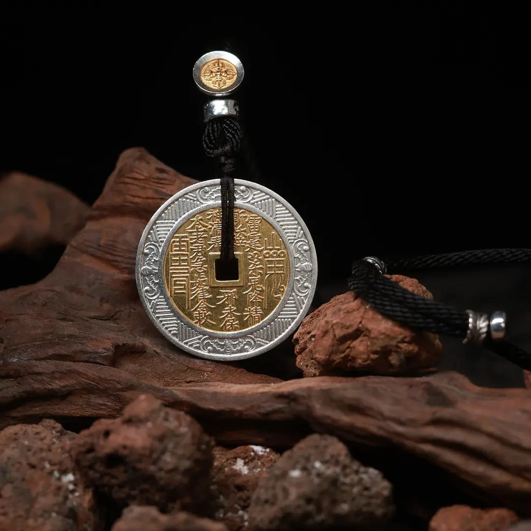 Chinese Mountain Spirit Coin S999 Silver Pendant