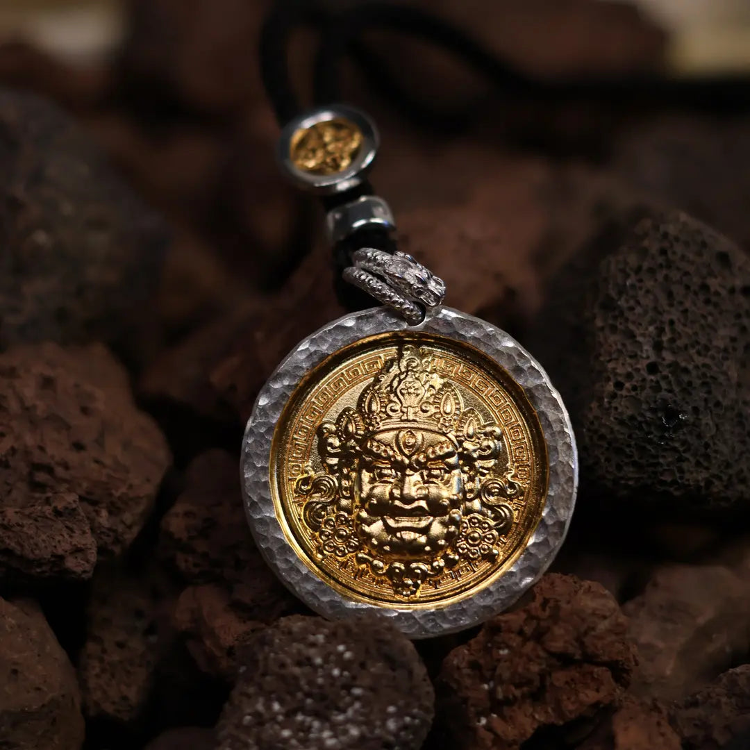 Yellow Jambhala Black Cord Necklace