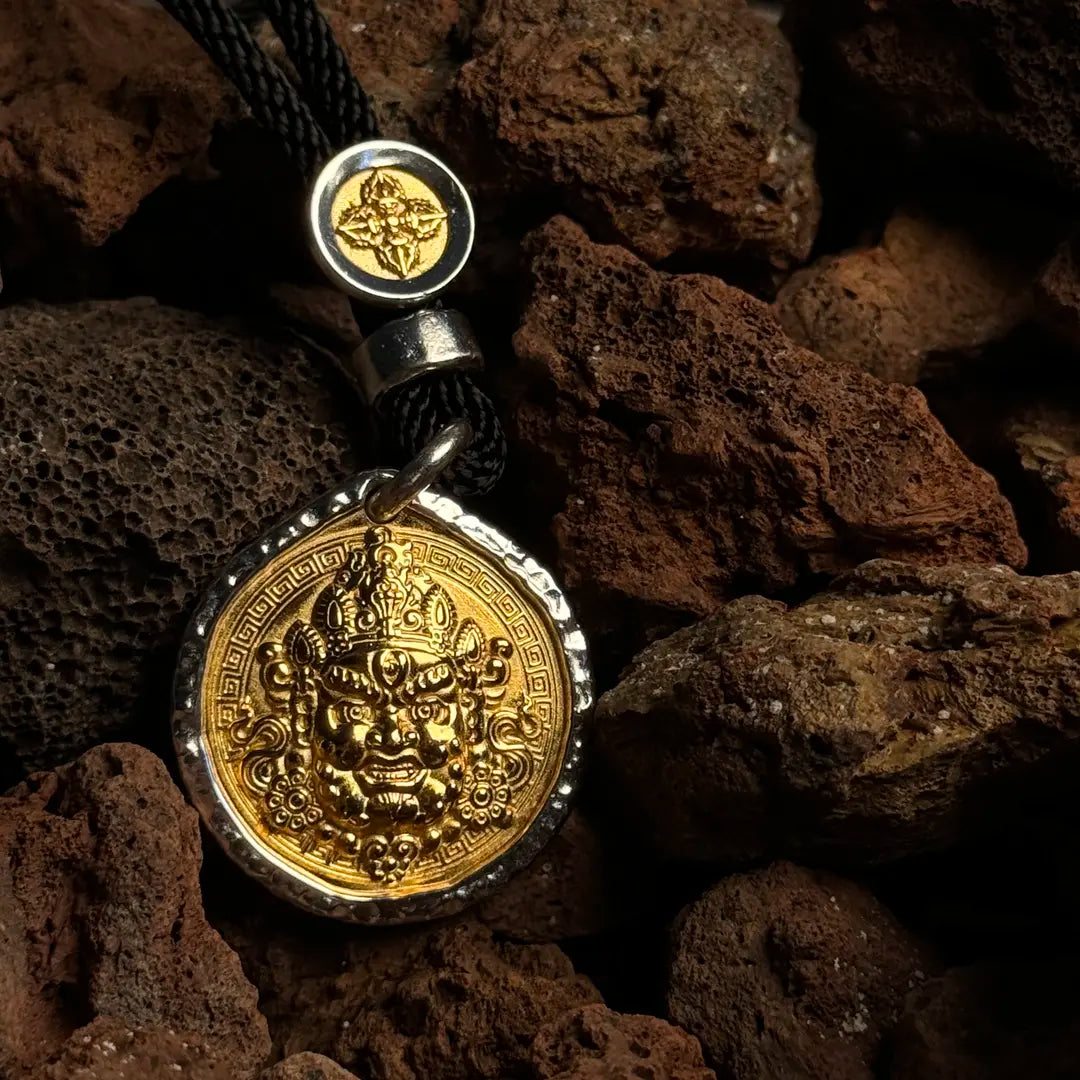 Black/Yellow Jambhala S999 Silver Pendant Necklace