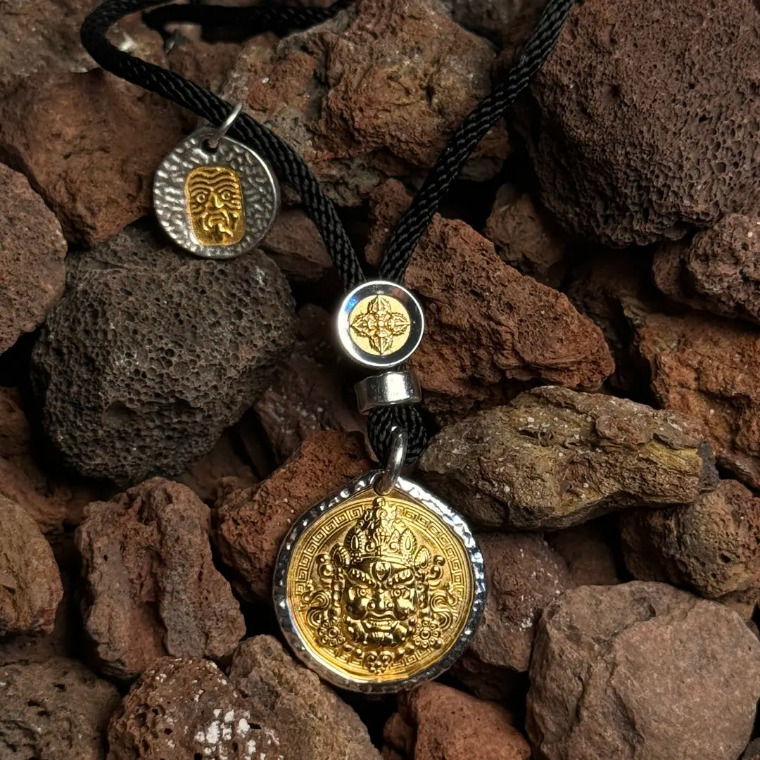 Black/Yellow Jambhala S999 Silver Pendant Necklace