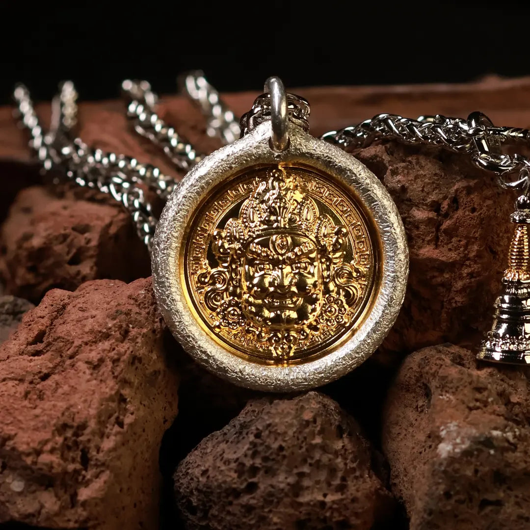 Yellow Jambhala S999 Silver Pendant Necklace-20g