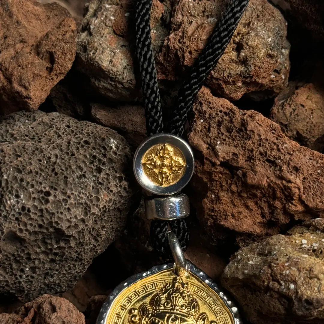 Black/Yellow Jambhala S999 Silver Pendant Necklace
