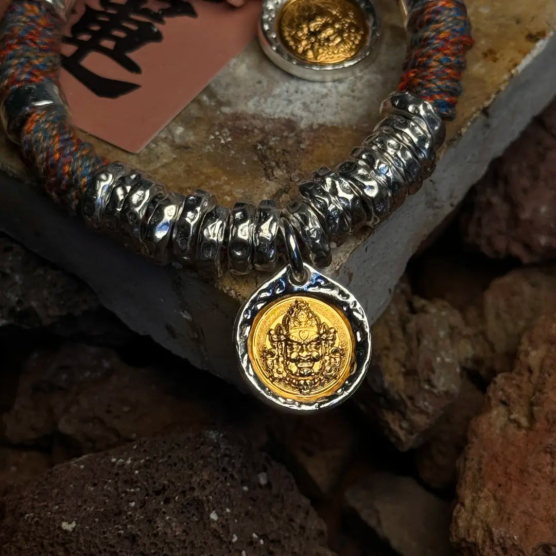 Yellow Jambhala 999 Silver Braided Cord Bracelet