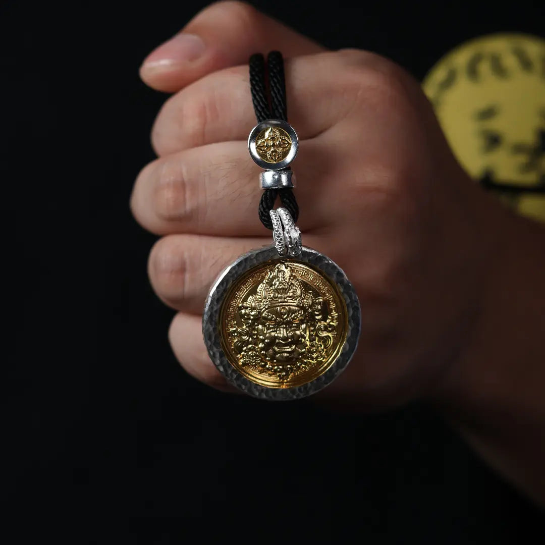 Yellow Jambhala Black Cord Necklace