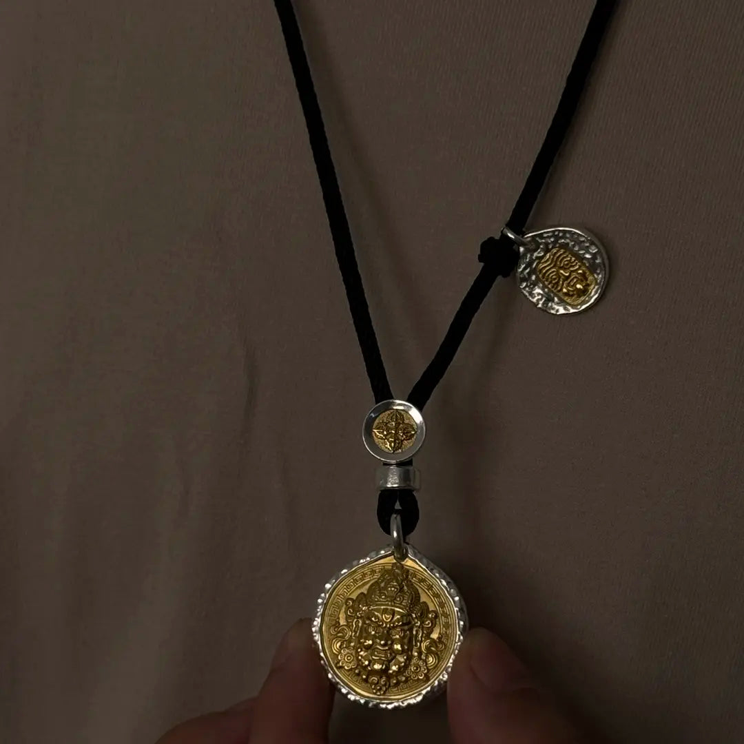 Black/Yellow Jambhala S999 Silver Pendant Necklace