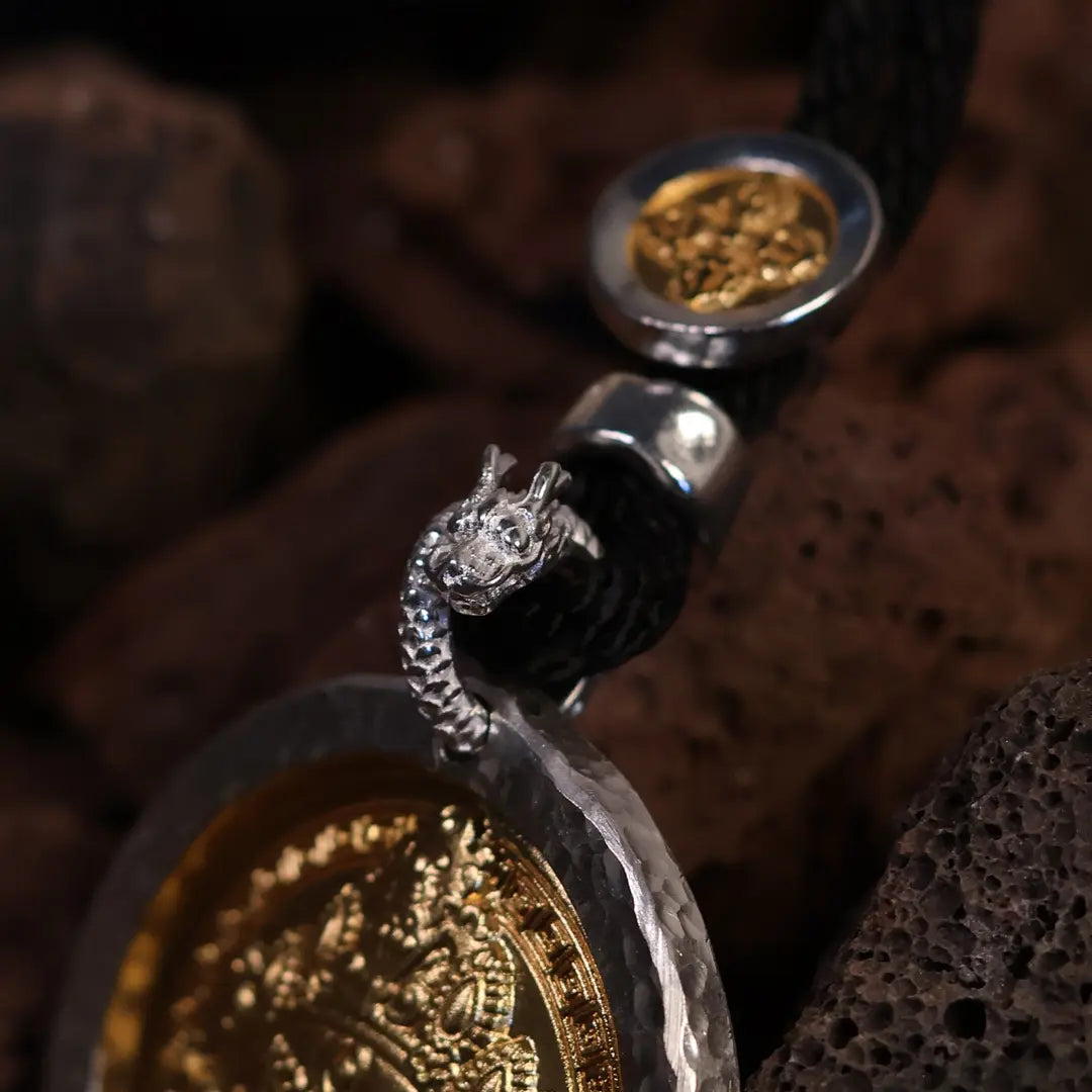 Yellow Jambhala Black Cord Necklace