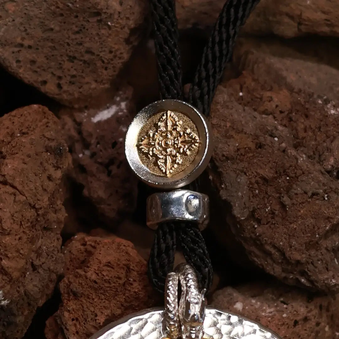 10-Sided gold Yellow Jambhala 999 Gold-Gilded Pendant