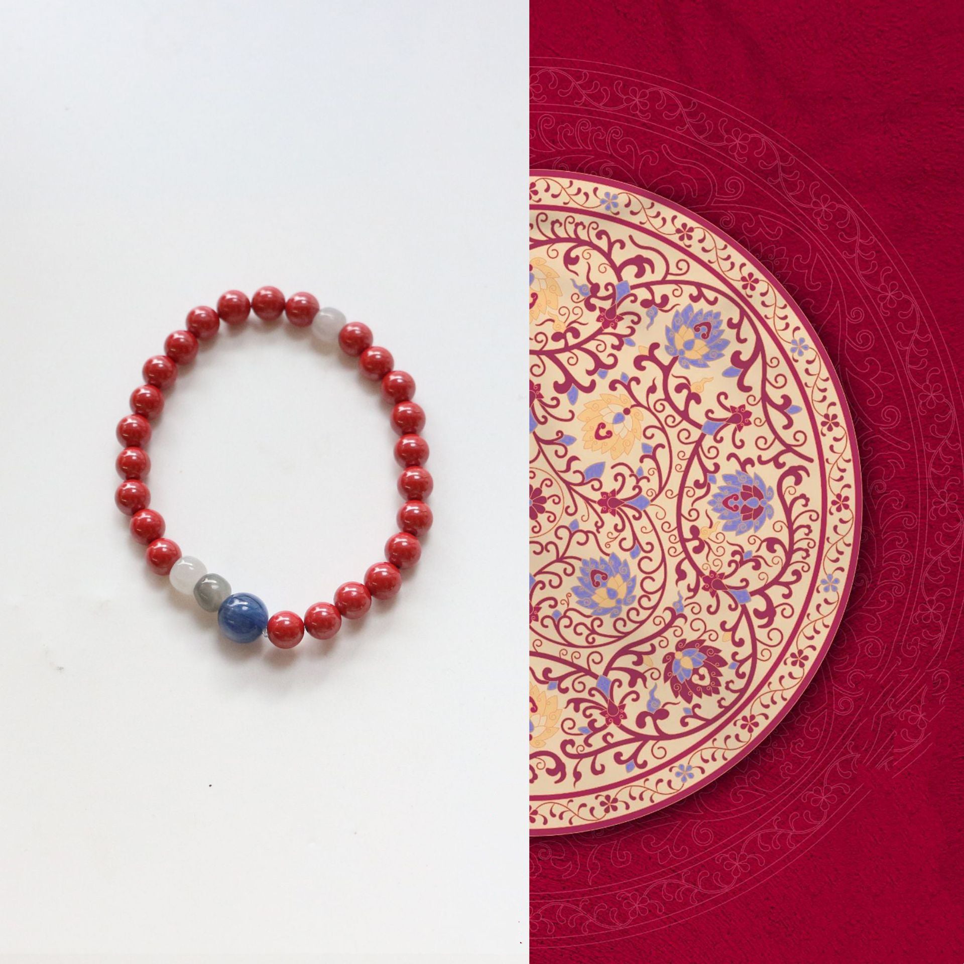 JEKIRA Imperial Cinnabar & Kyanite Bracelet
