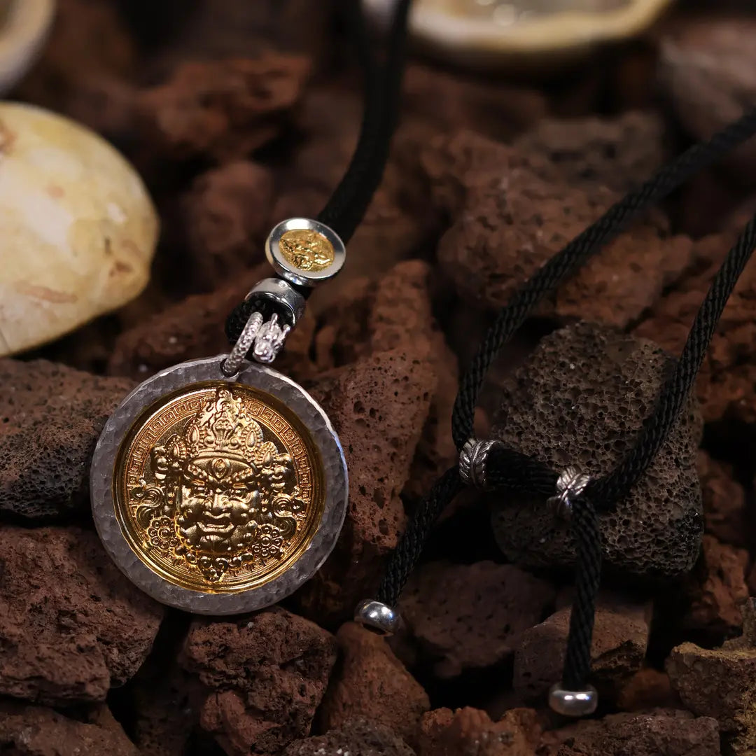 Yellow Jambhala Black Cord Necklace