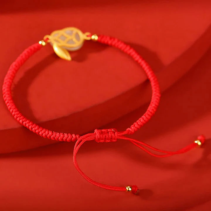 925 Sterling Silver Year of the Rabbit Hetian White Jade Luck Red String Protection Bracelet