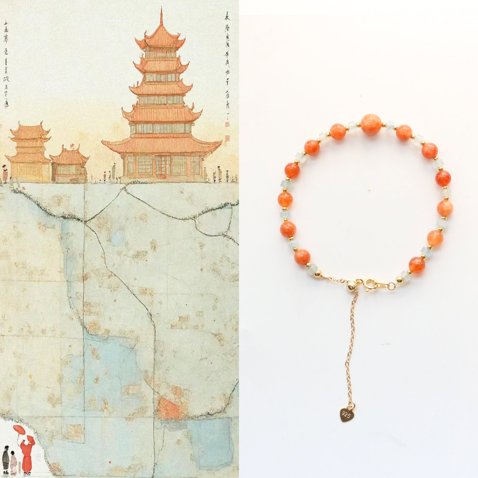 JEKIRA Candy Color Carnelian Bracelet Set