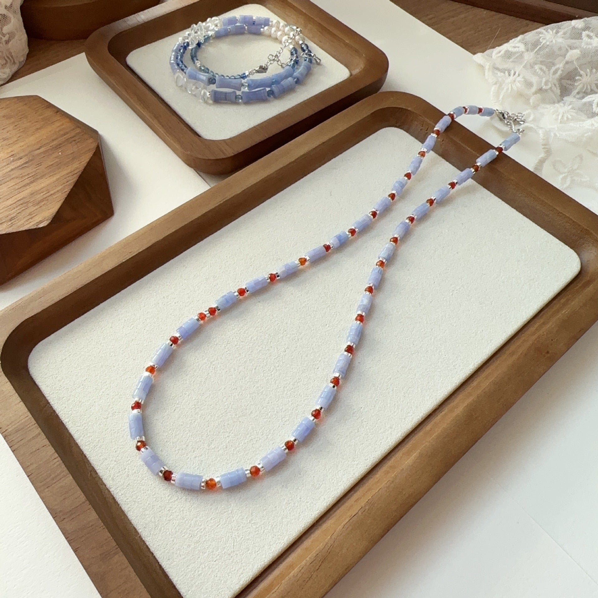 Jekira Amethyst & Red Agate Adjustable Necklace