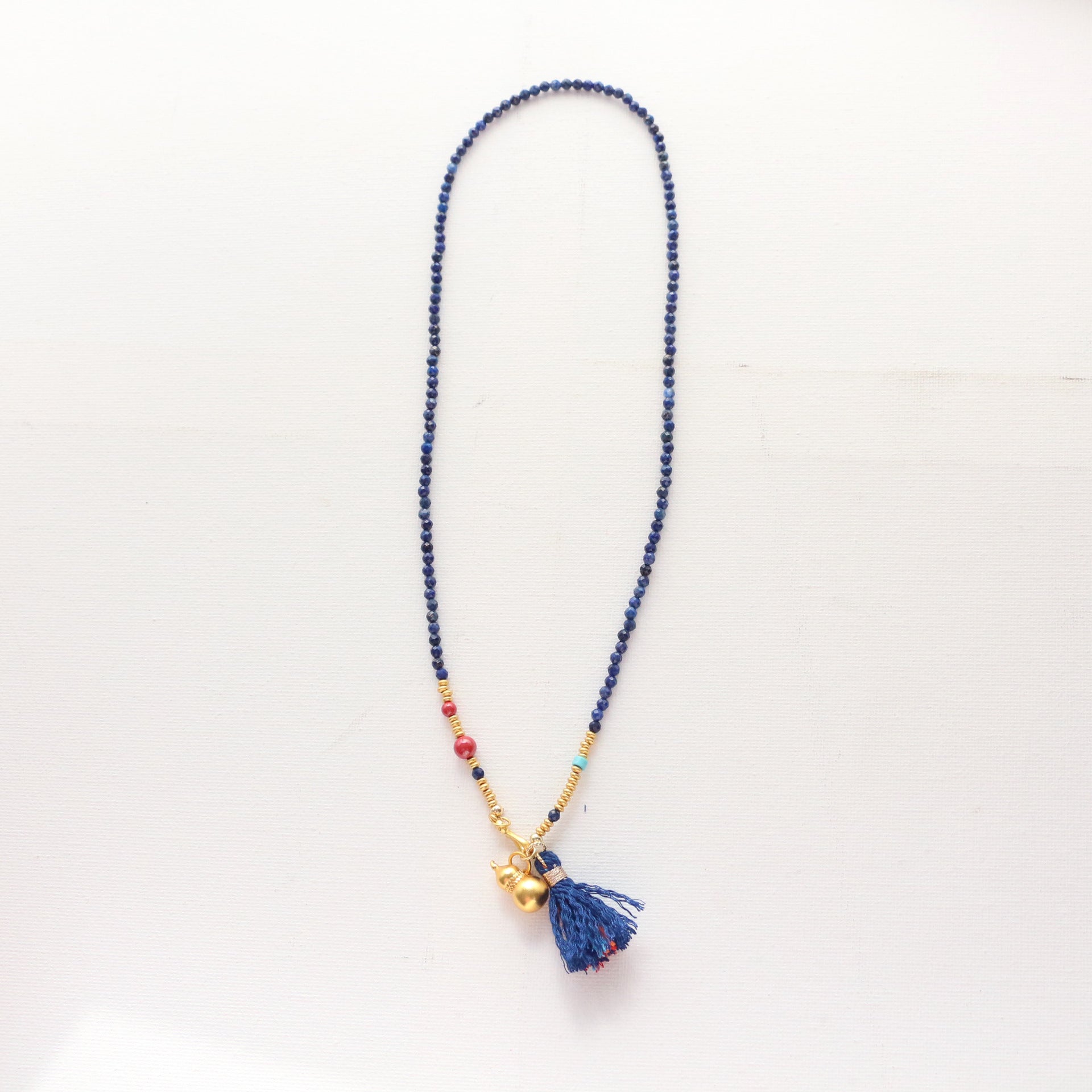 Jekira Lapis Lazuli & Imperial Sand Gourd Tassel Necklace and Bracelet Set