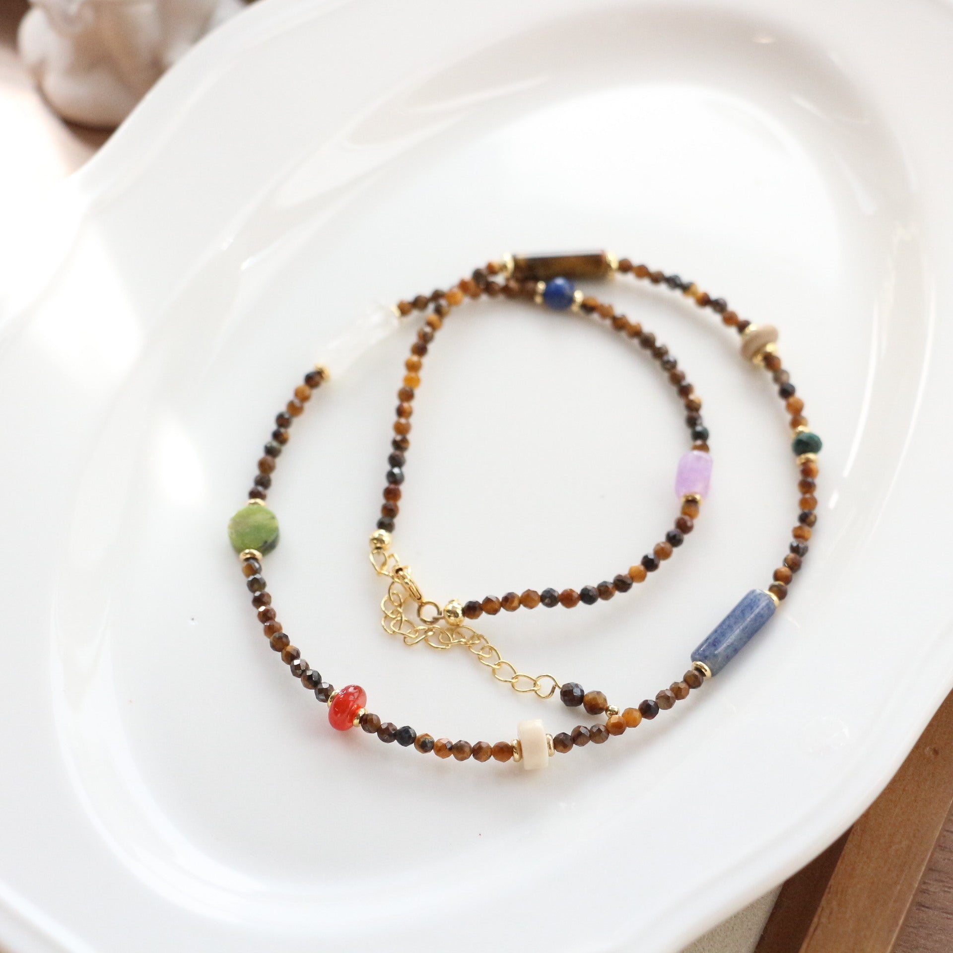 Jekira Tiger’s Eye & Agate Couple’s Necklace Se