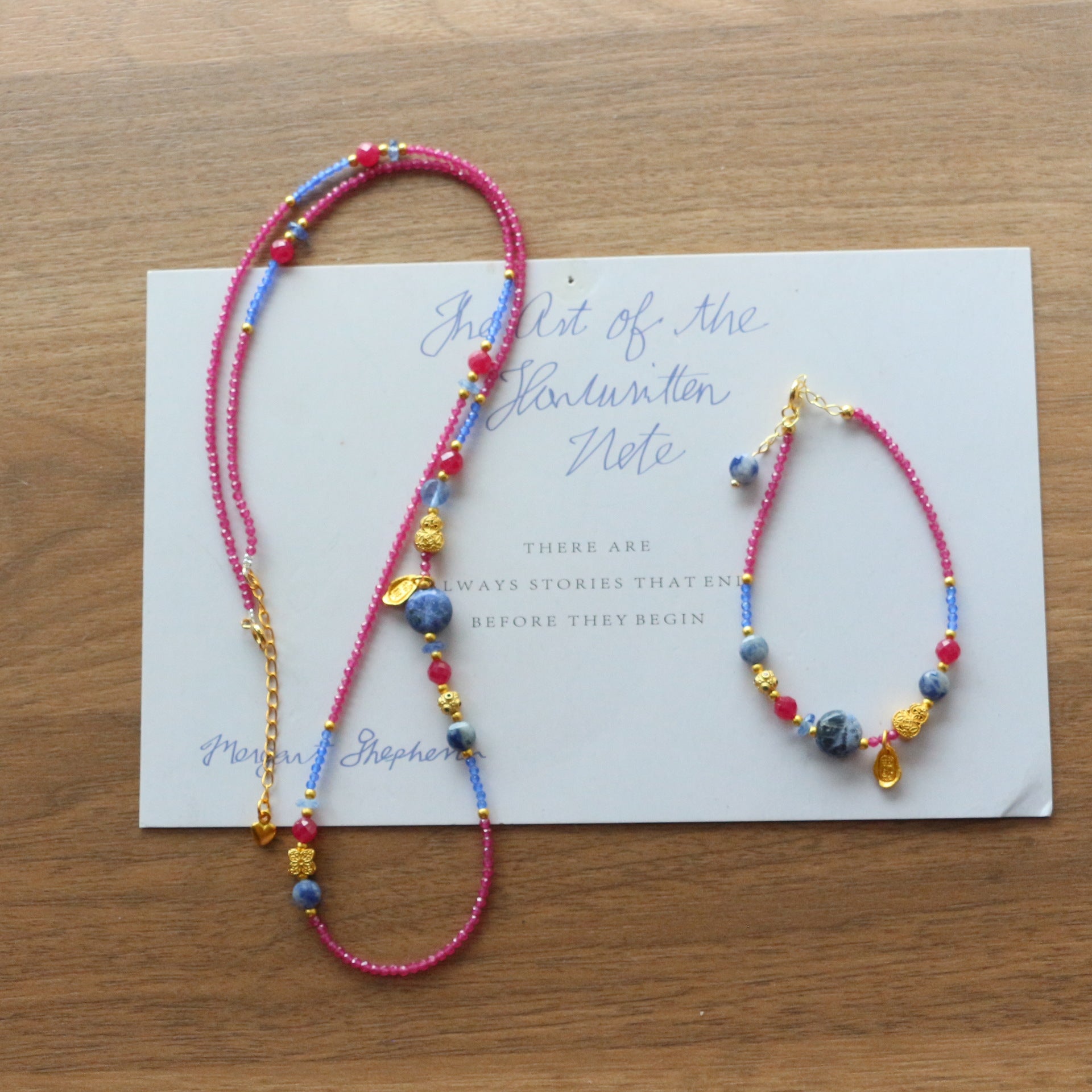 Jekira Ruby Necklace & Bracelet Set