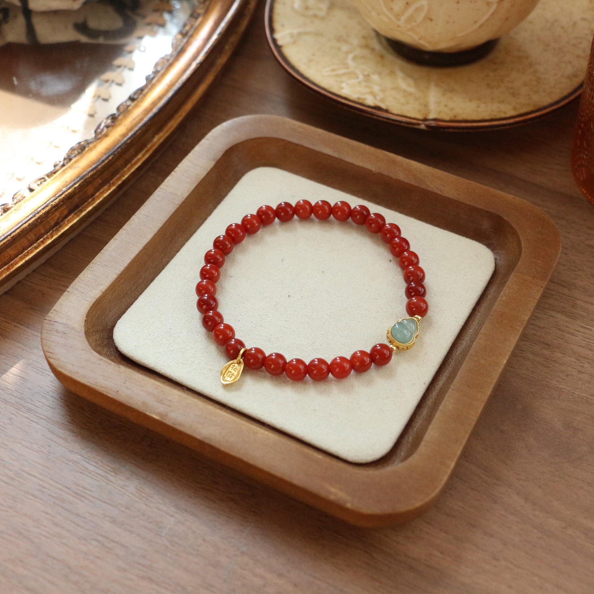 JEKIRA 6mm Nanhong & Jadeite Gourd Bracelet