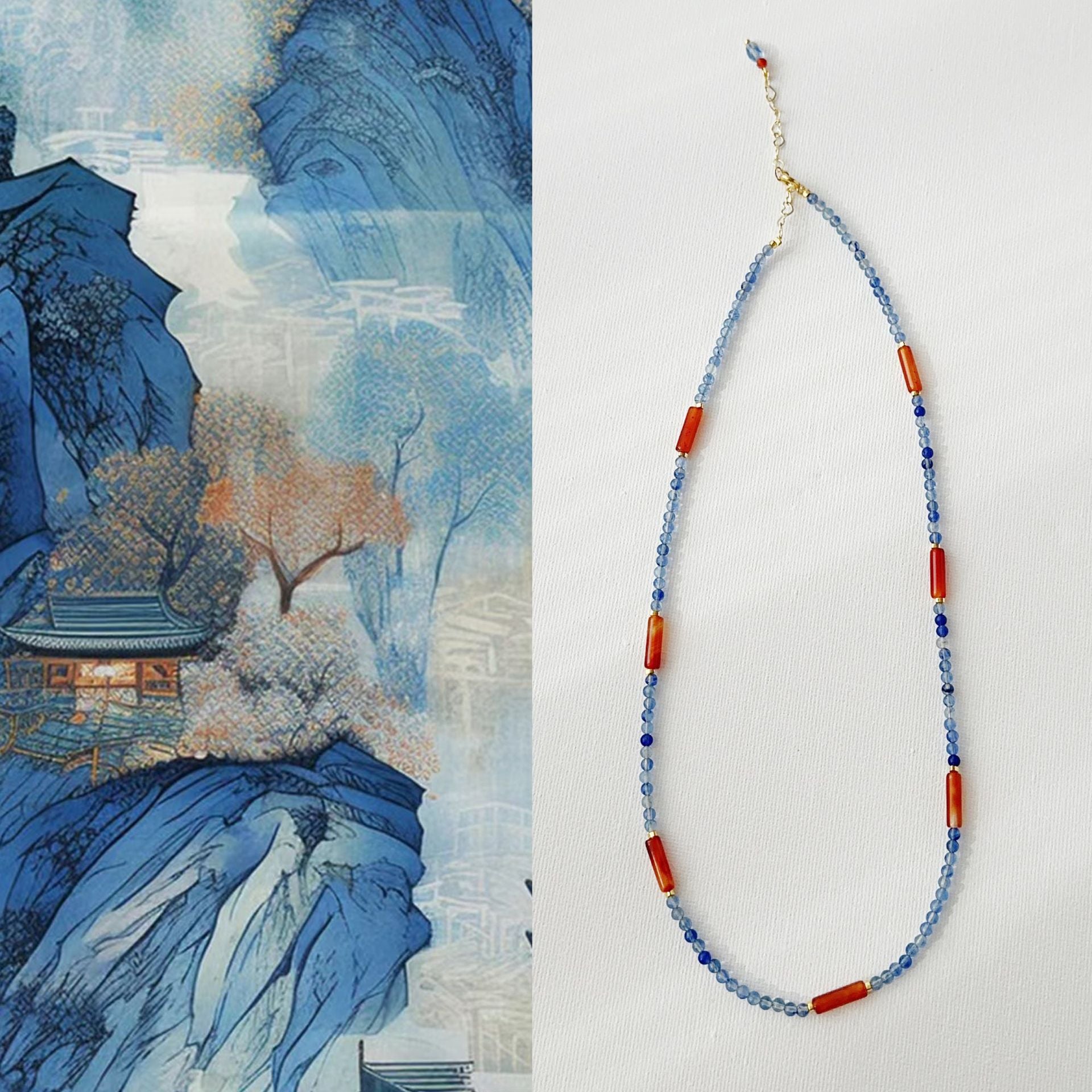 Jekira Ink Wash Landscape Necklace