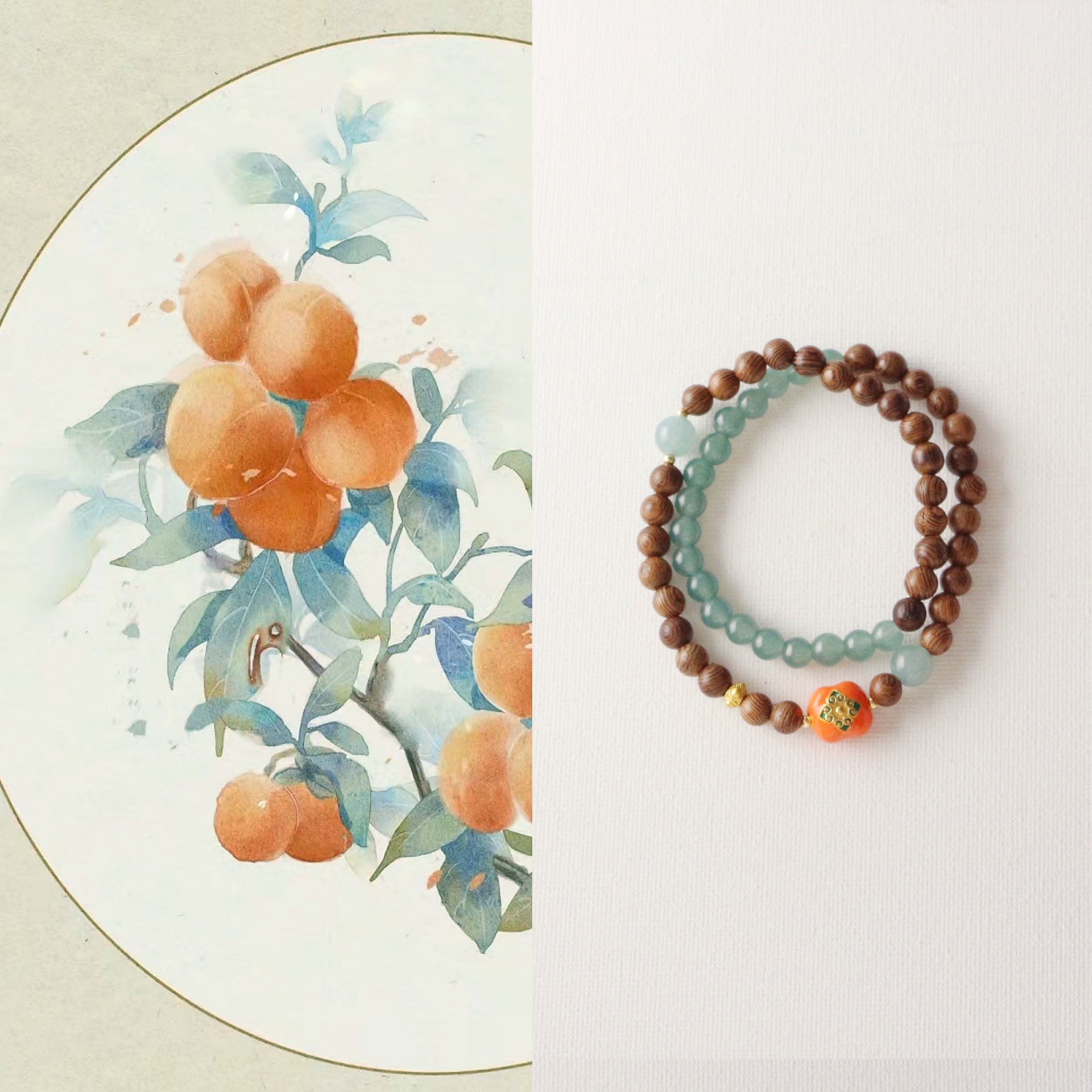 JEKIRA Double-Layer Chicken Wing Wood Prayer Bead Bracelet