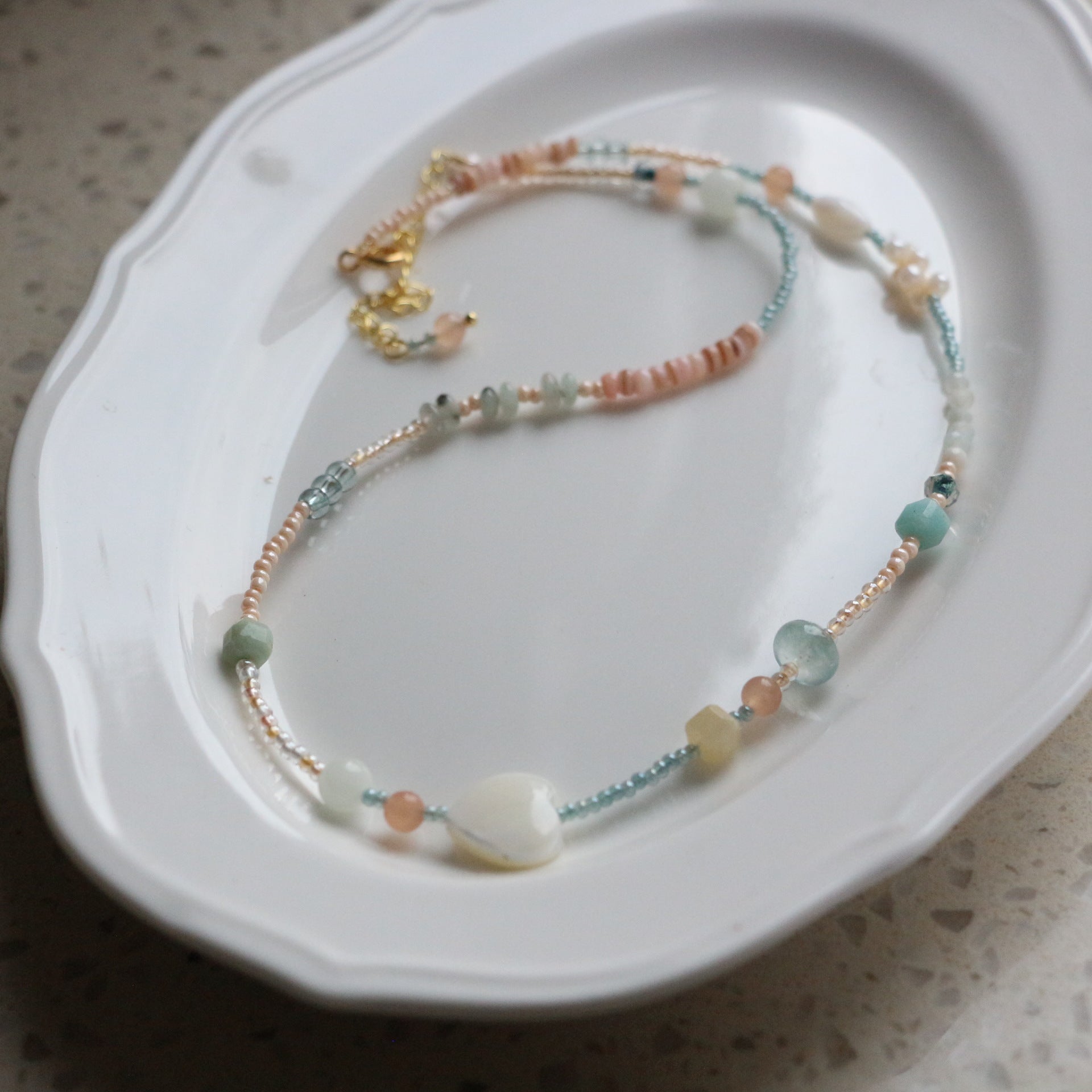 JEKIRA Creamy Pastel Shell & Seed Bead Set