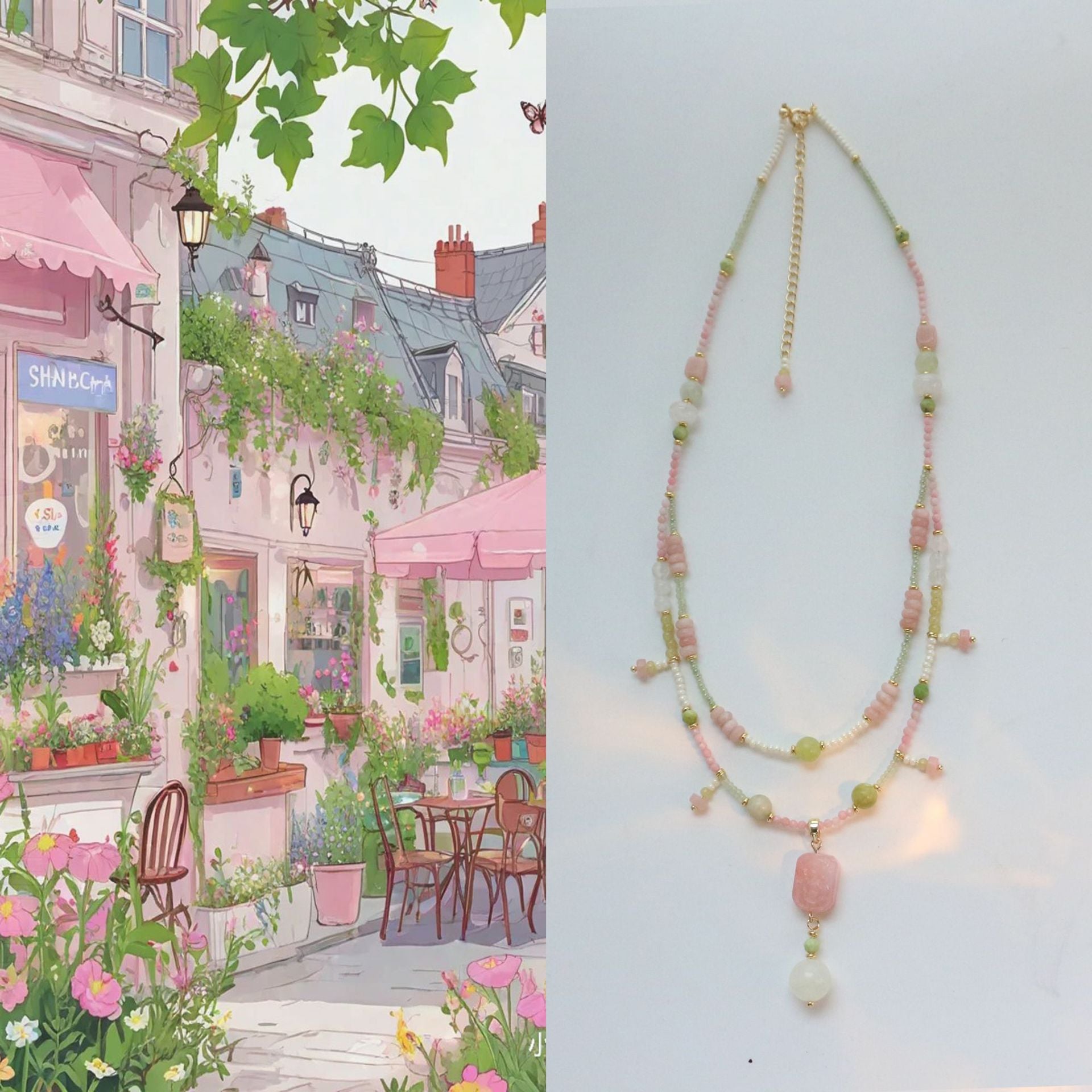 JEKIRA Summer Pink Gemstone Jewelry Set