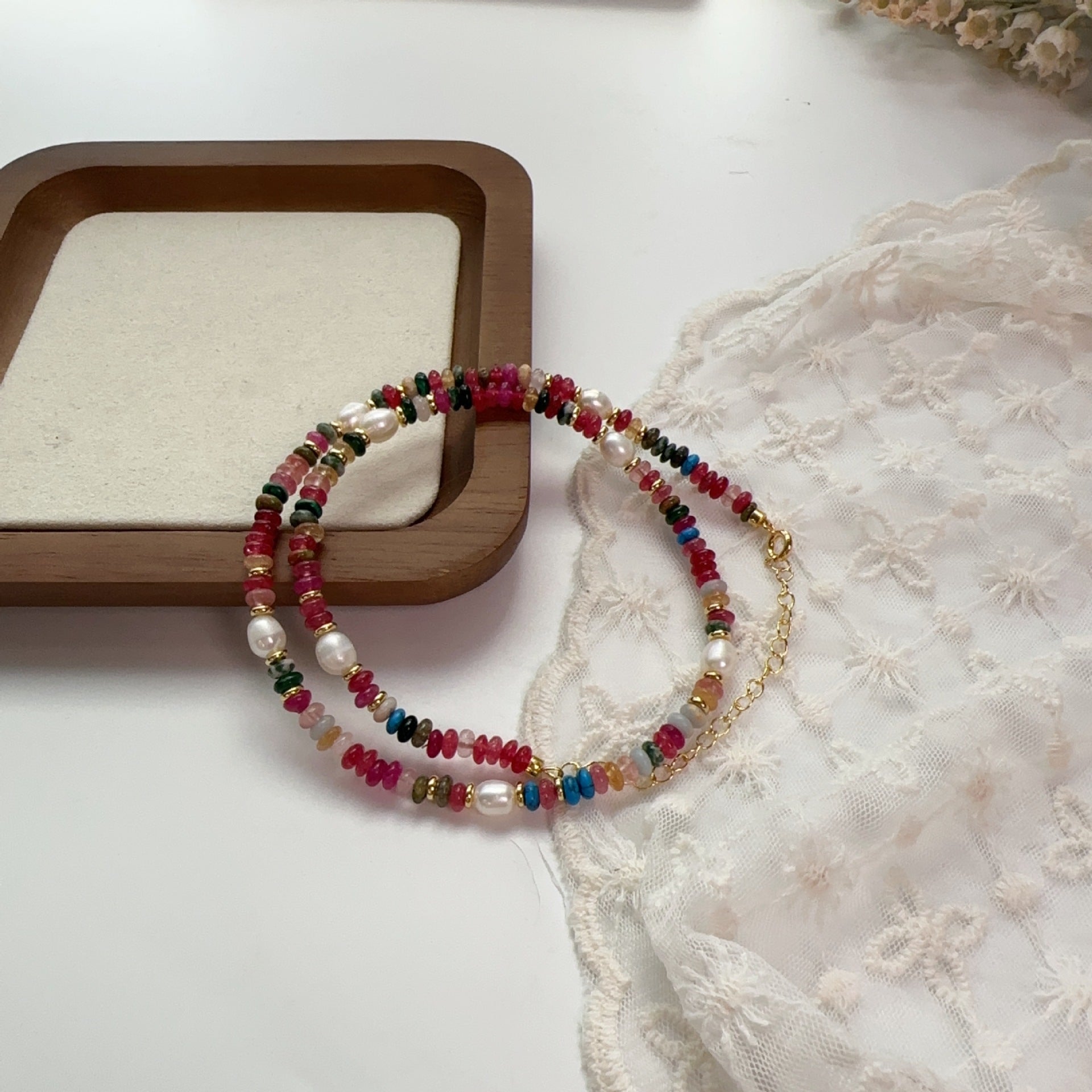 Jekira Multicolor Crystal & Freshwater Pearl Jewelry Set