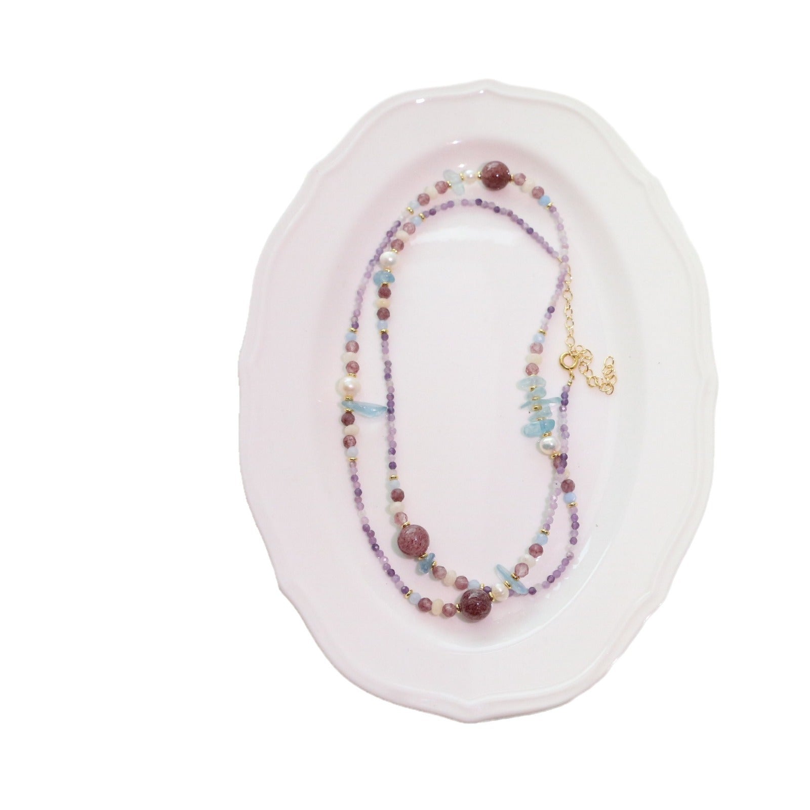 JEKIRA Amethyst & Baroque Pearl Necklace – 60cm