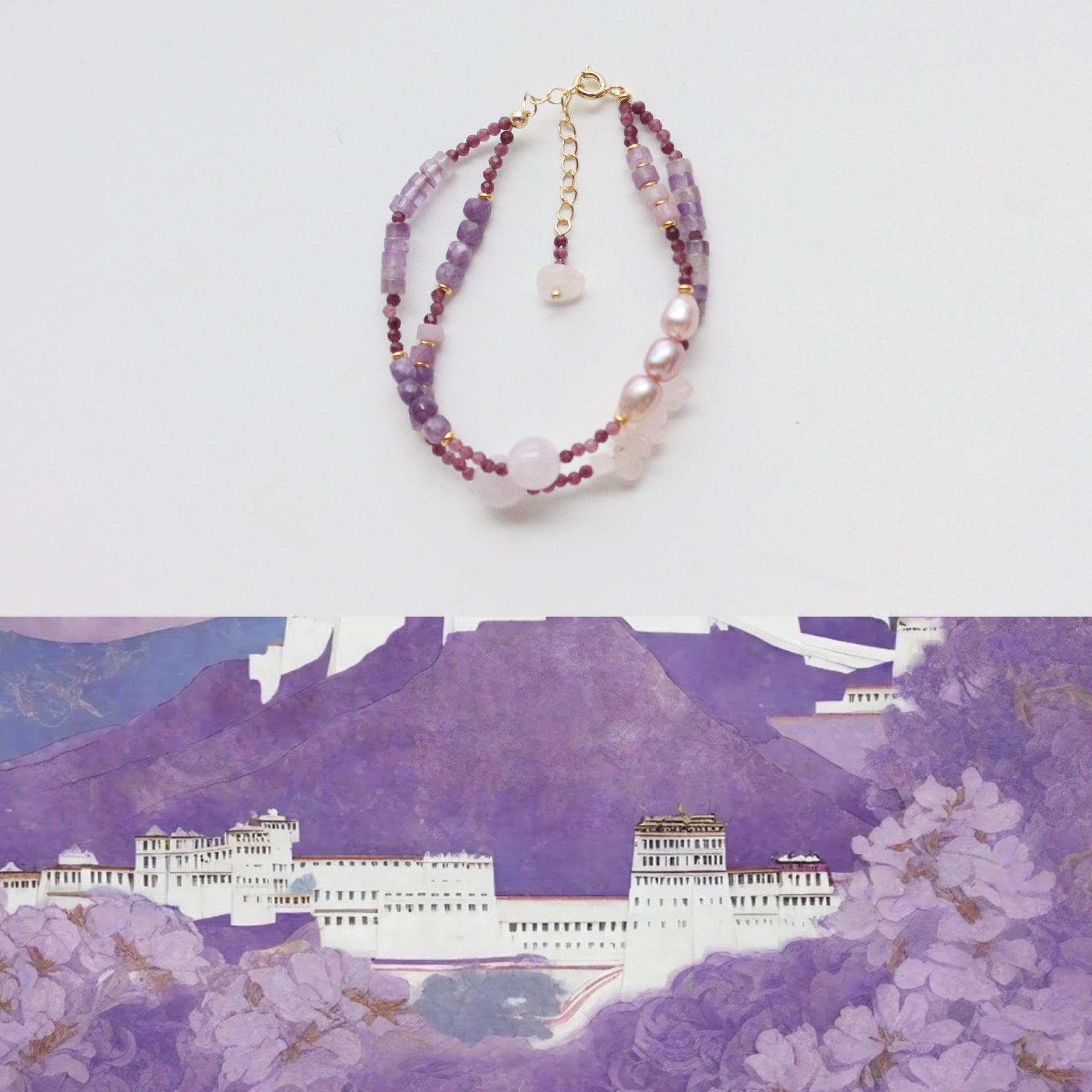 Jekira Amethyst & Lilac Gemstone Jewelry Set
