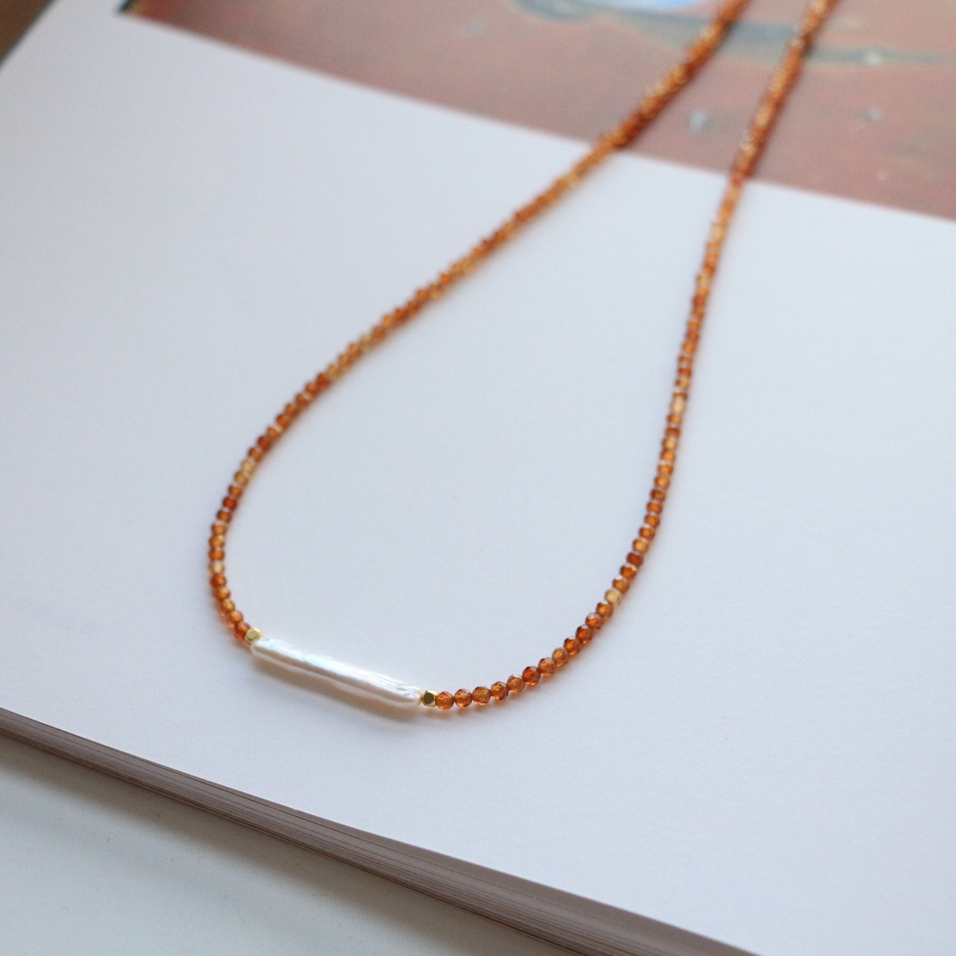 Jekira Orange Garnet Gradient Necklace