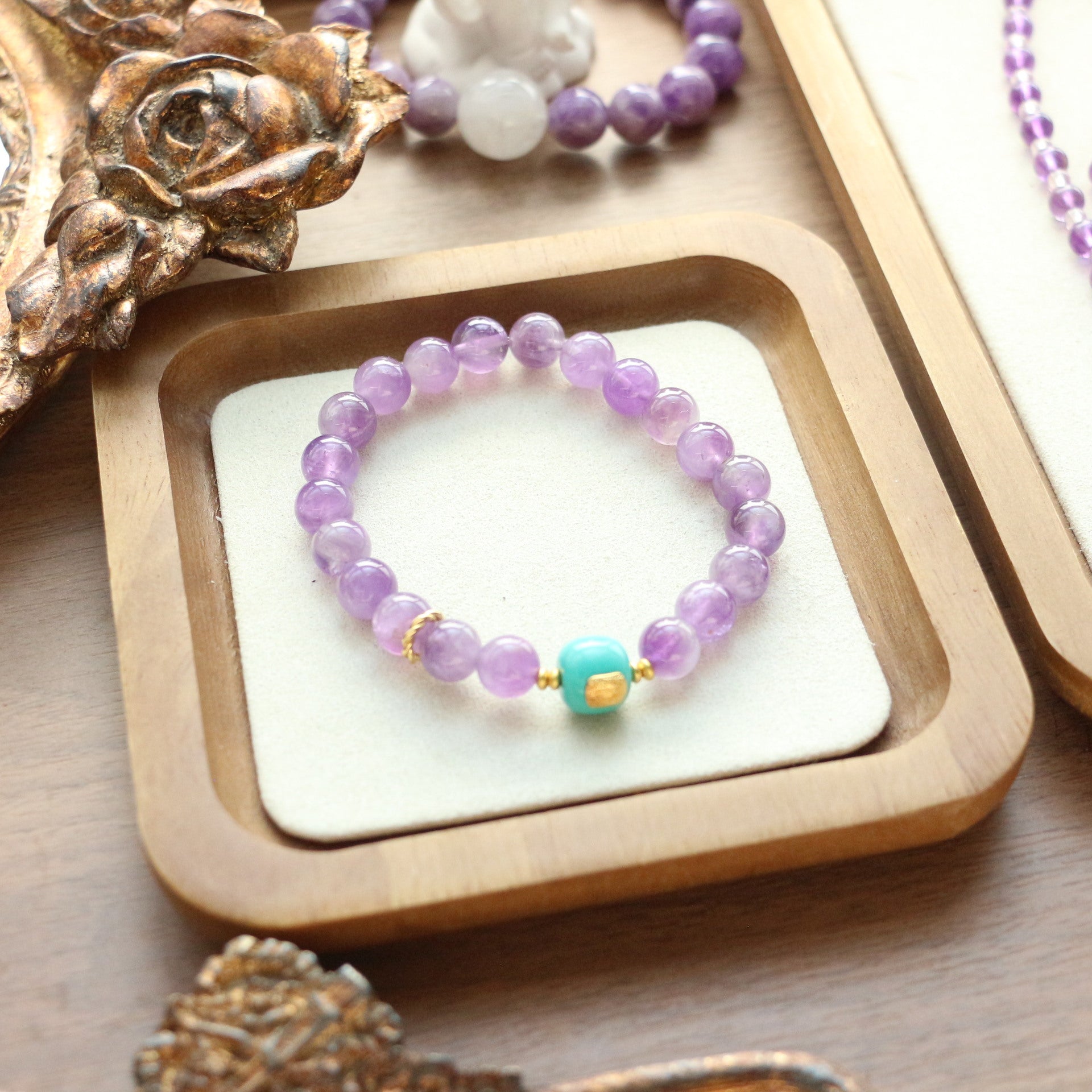 JEKIRA Amethyst & Turquoise Balancing Bracelet