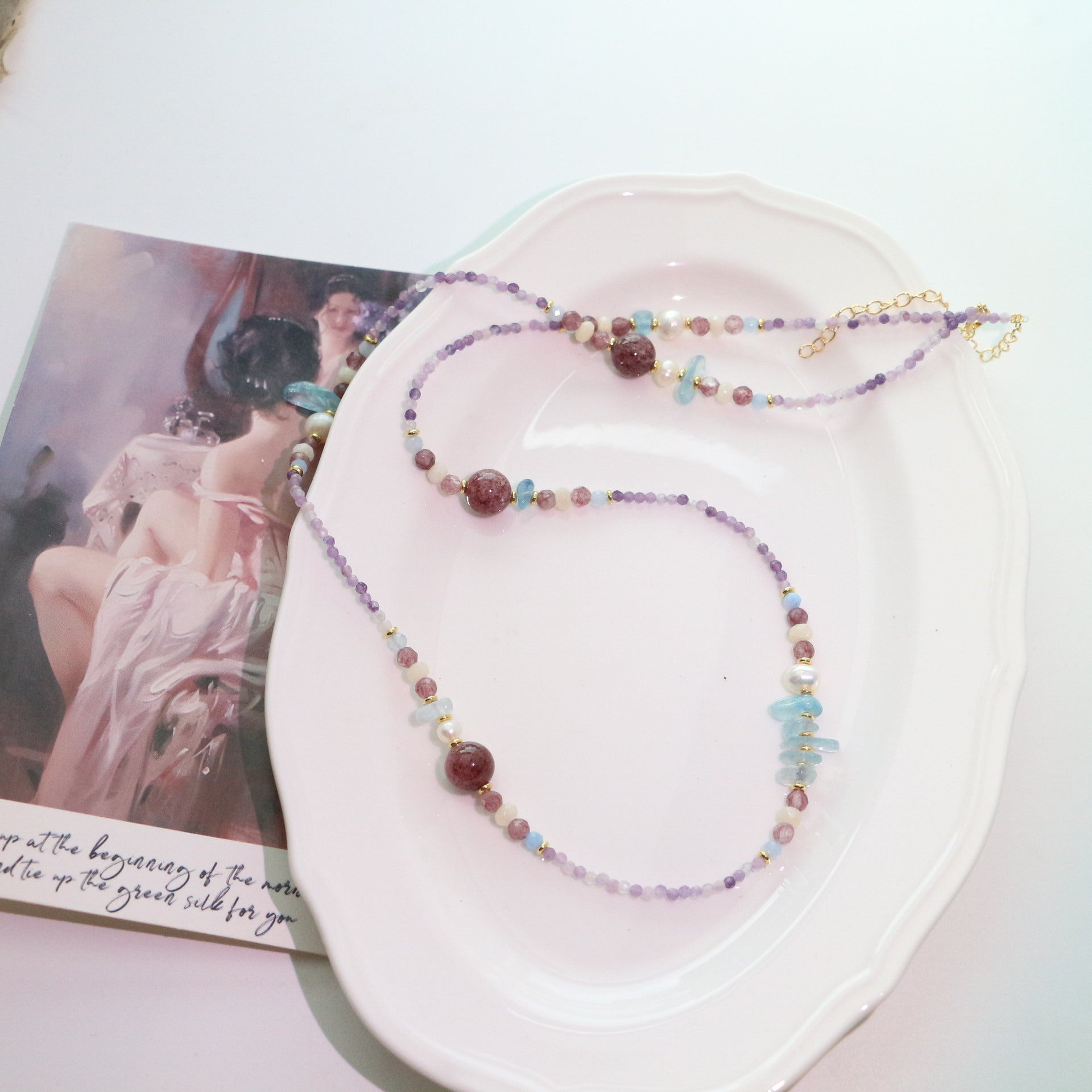 JEKIRA Amethyst & Baroque Pearl Necklace – 60cm