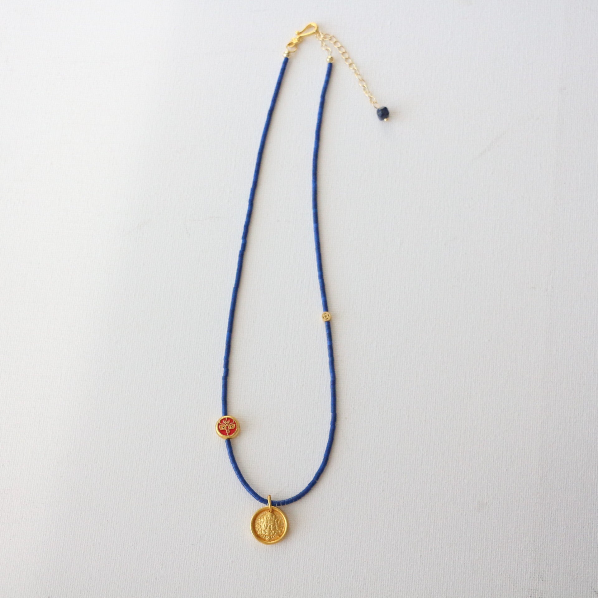 Jekira Lucky Circle Blue Gemstone Set – Adjustable Necklace & Bracelet