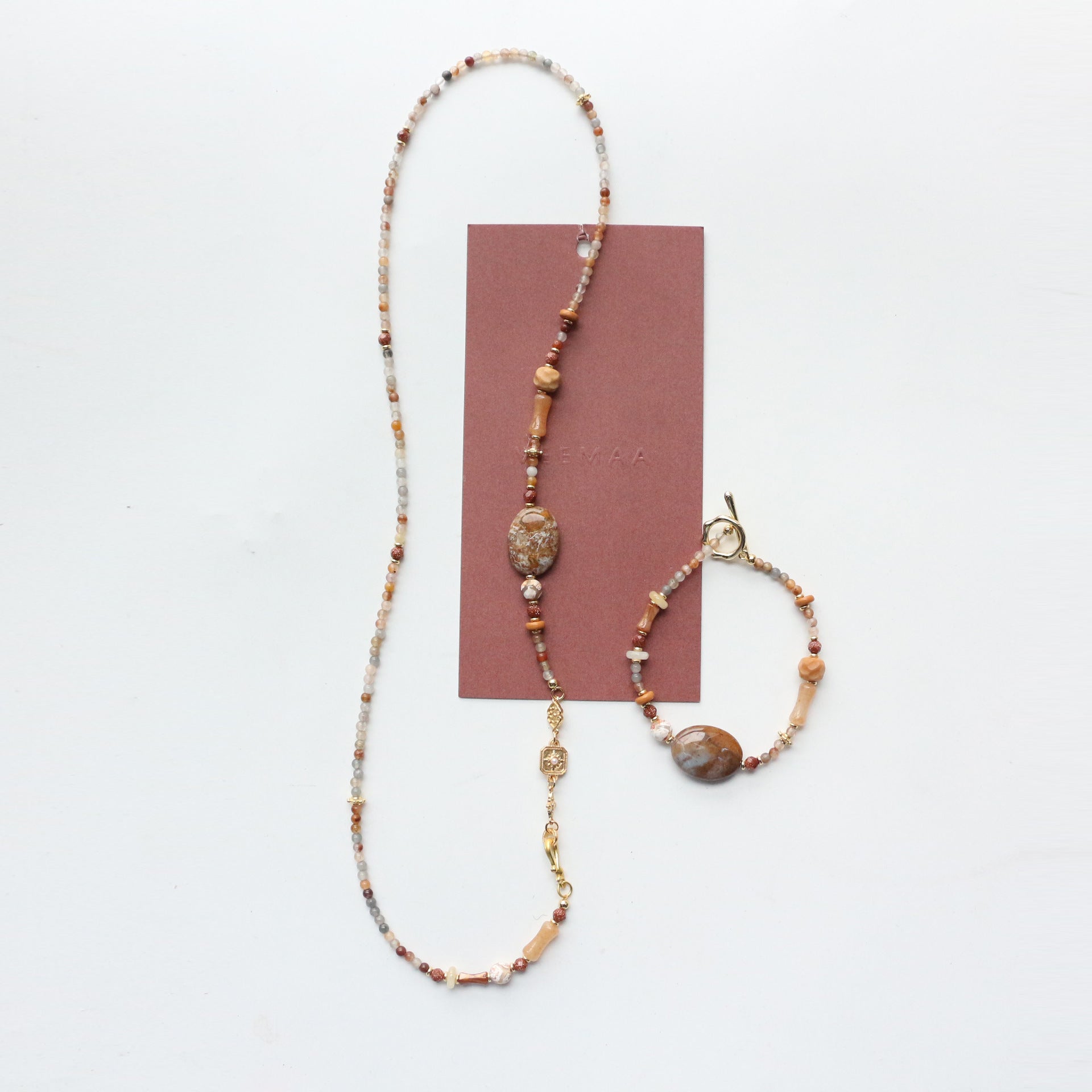 JEKIRA Multicolor Gemstone & Moroccan Agate Jewelry Set