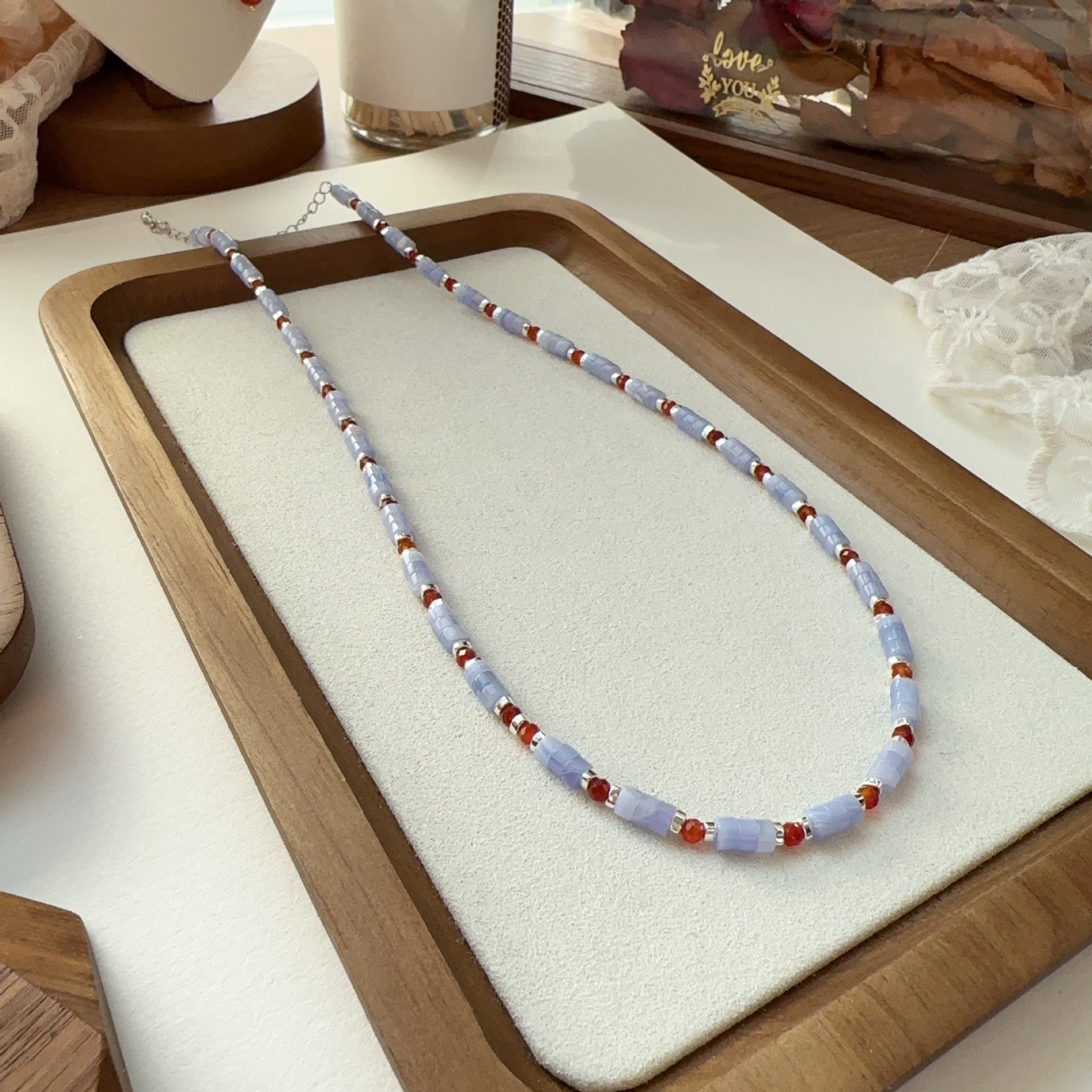 Jekira Amethyst & Red Agate Adjustable Necklace