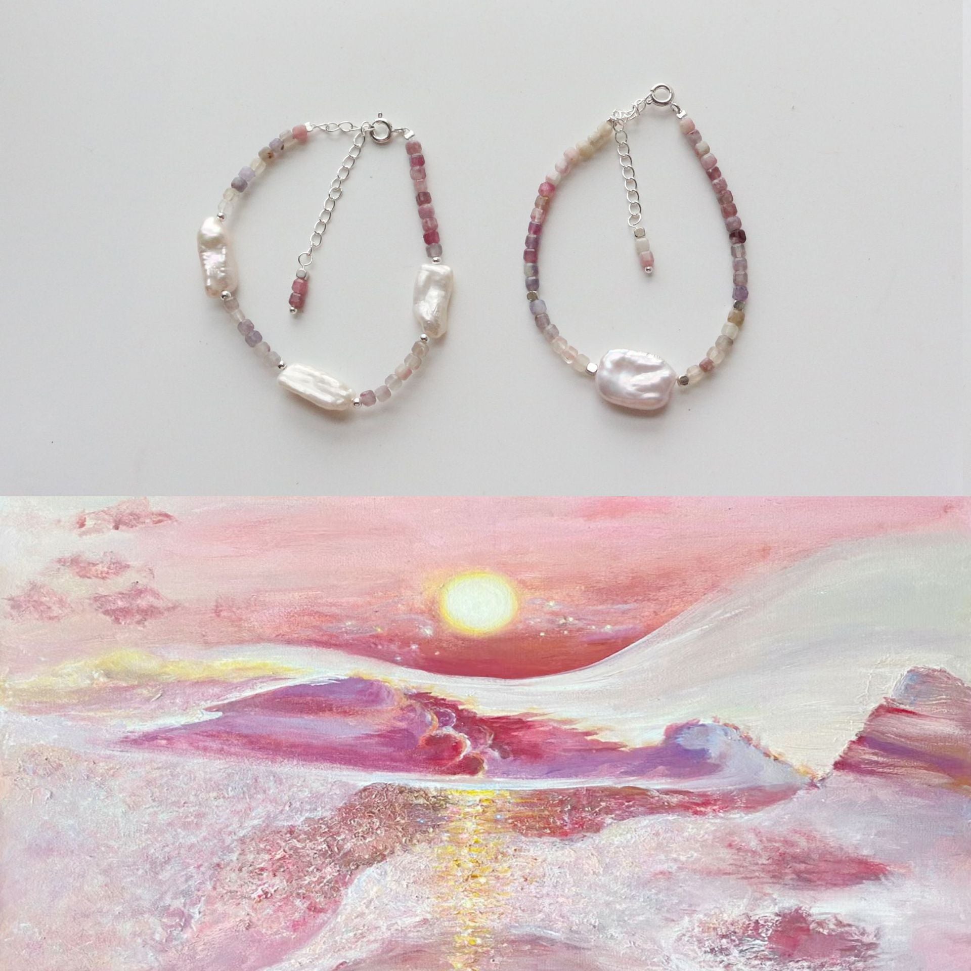 JEKIRA Lavender Gradient & Baroque Pearl Jewelry Set