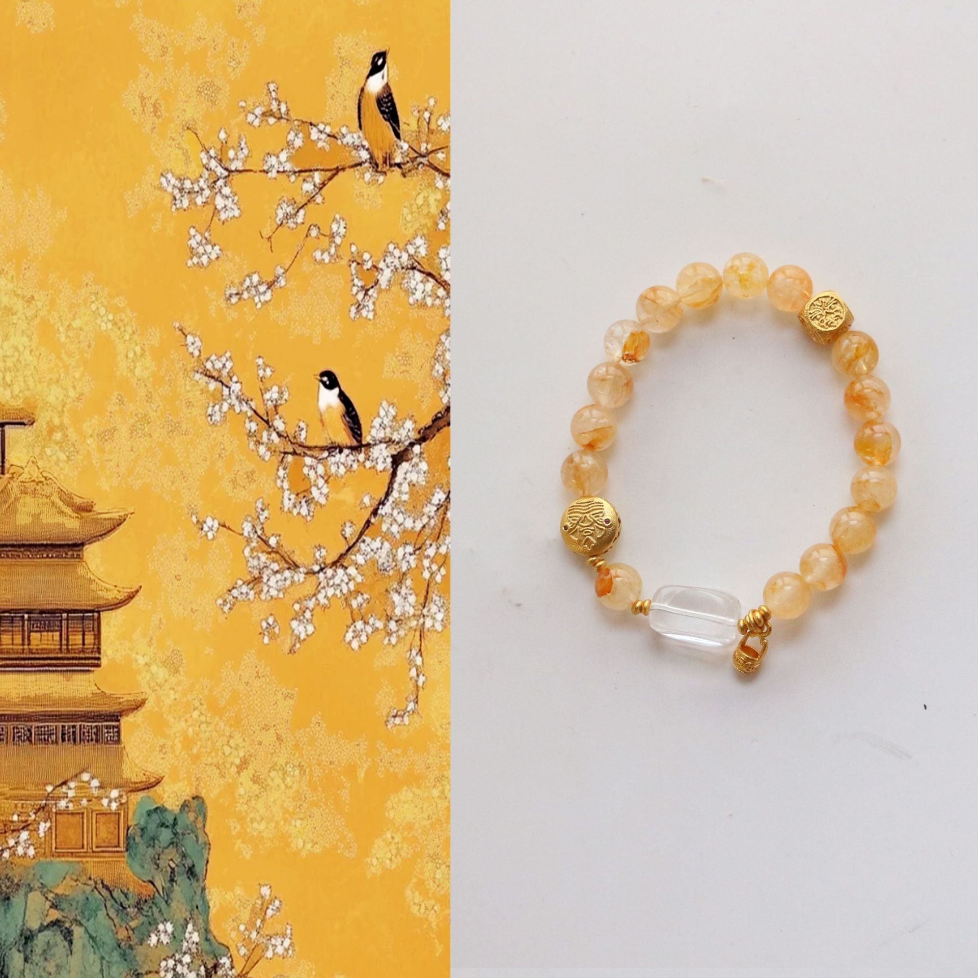 JEKIRA Yellow Quartz & White Crystal Bracelet
