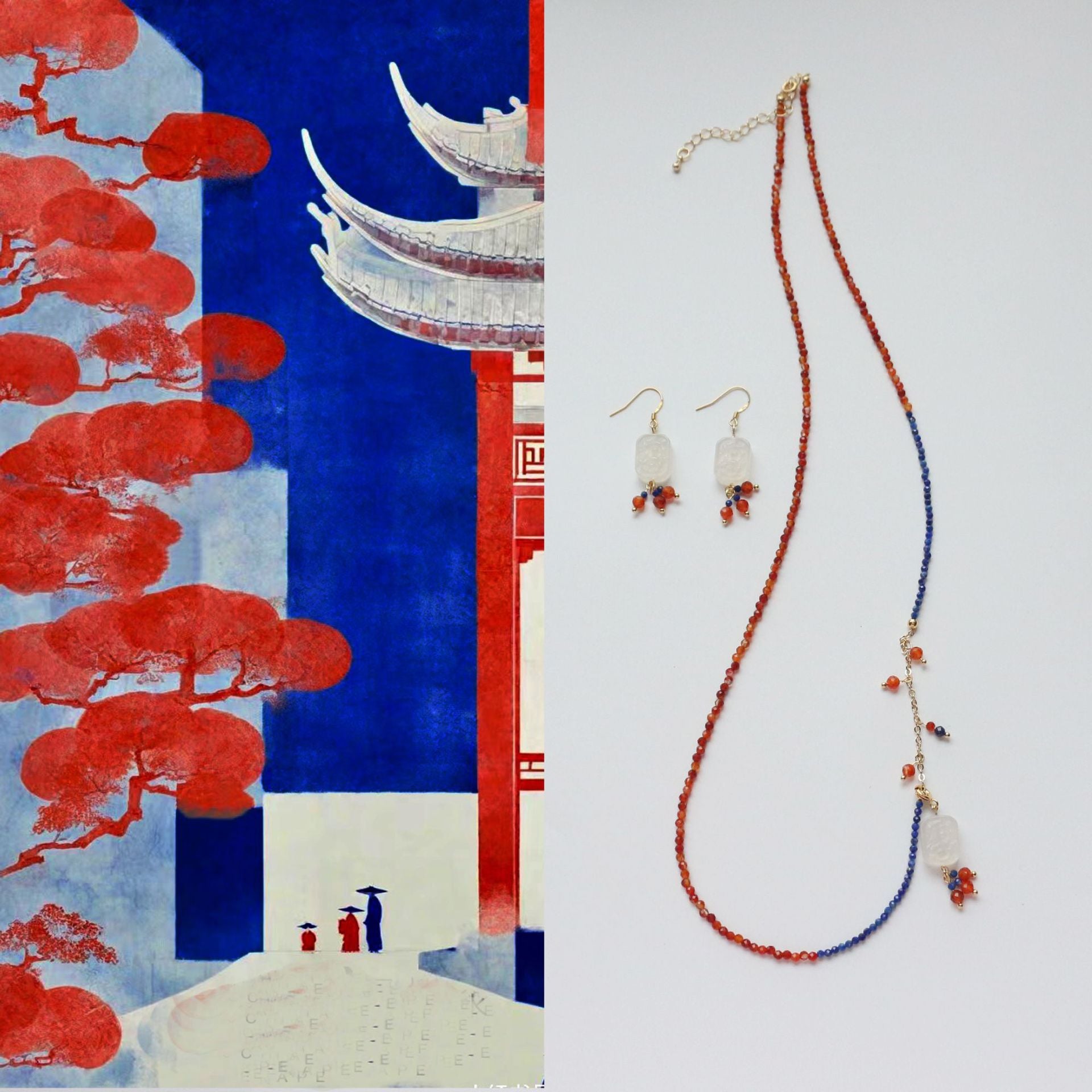 Jekira Lapis Lazuli & Agate Jewelry Set